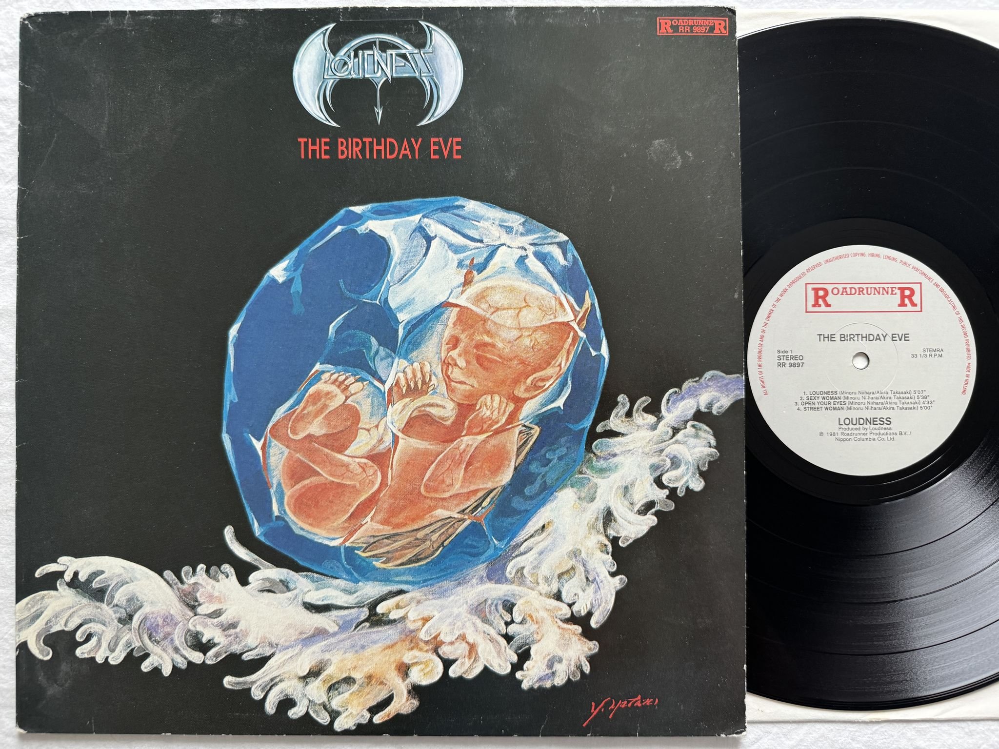 Omslagsbild för skivan LOUDNESS the birthday eve LP -83 RR 9897 Roadrunner Records