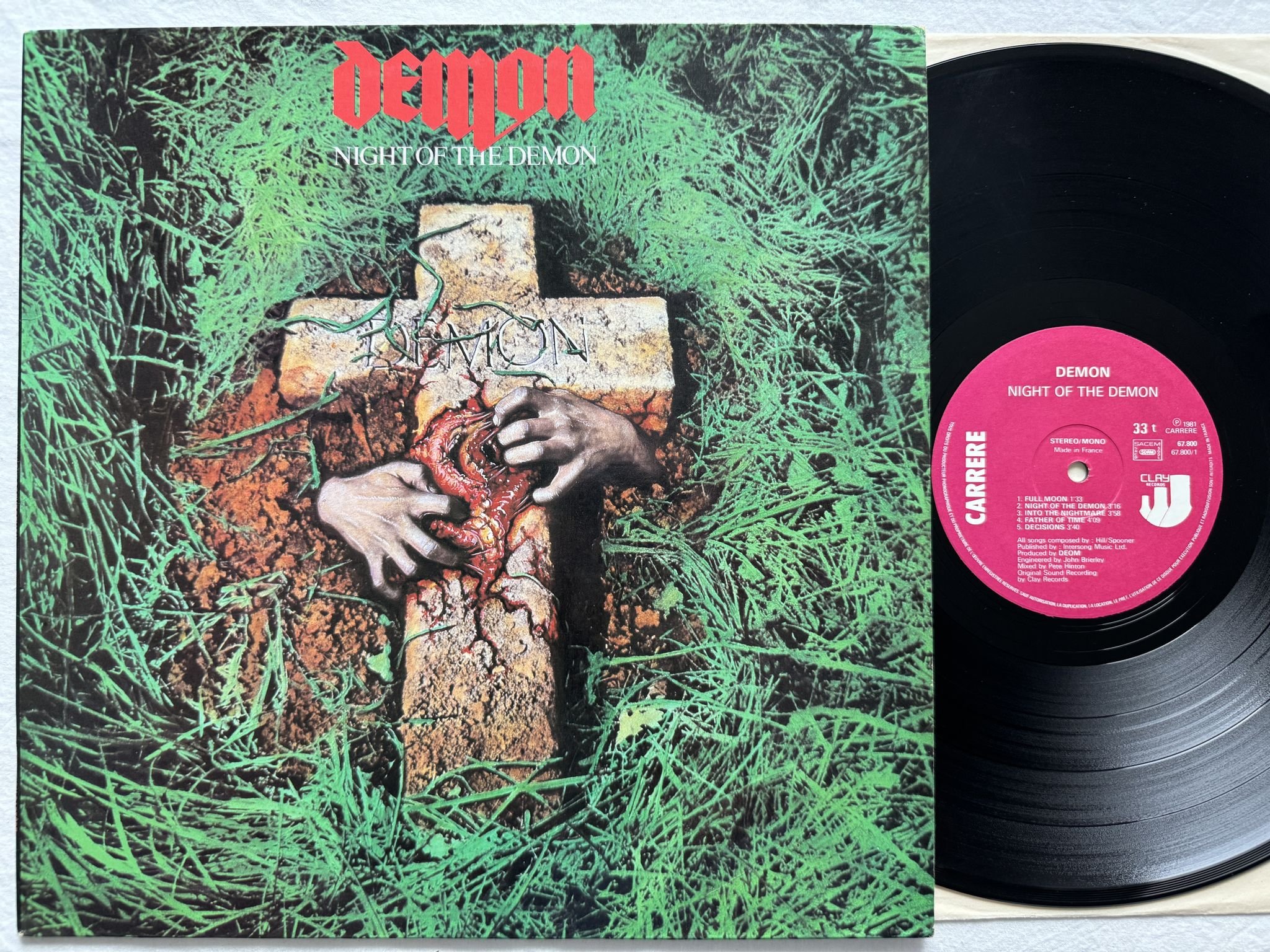 Omslagsbild för skivan DEMON night of the demon LP -81 67.800 Carrere