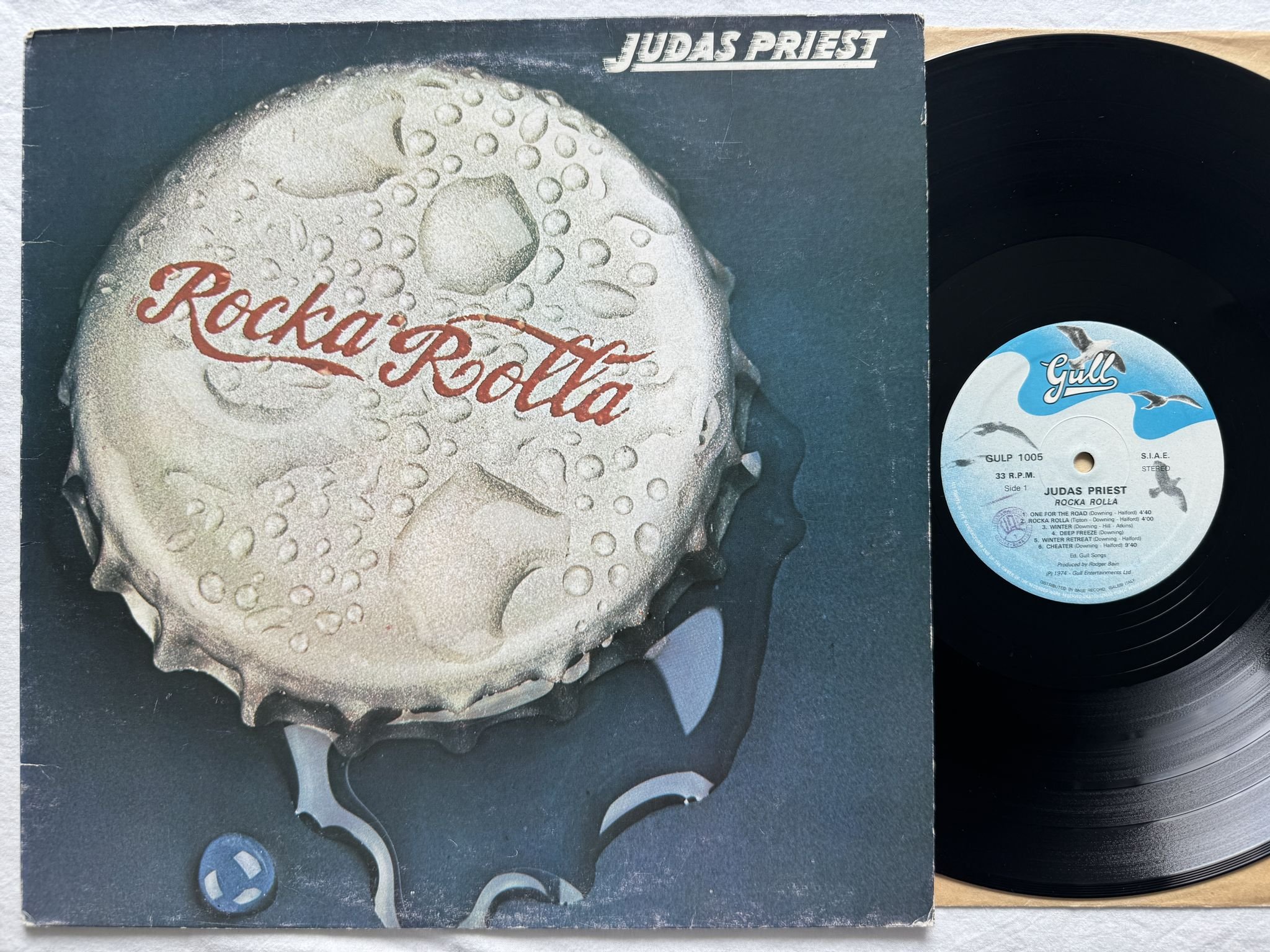 Omslagsbild för skivan JUDAS PRIEST rocka rolla LP -74 GULP.1005 Gull