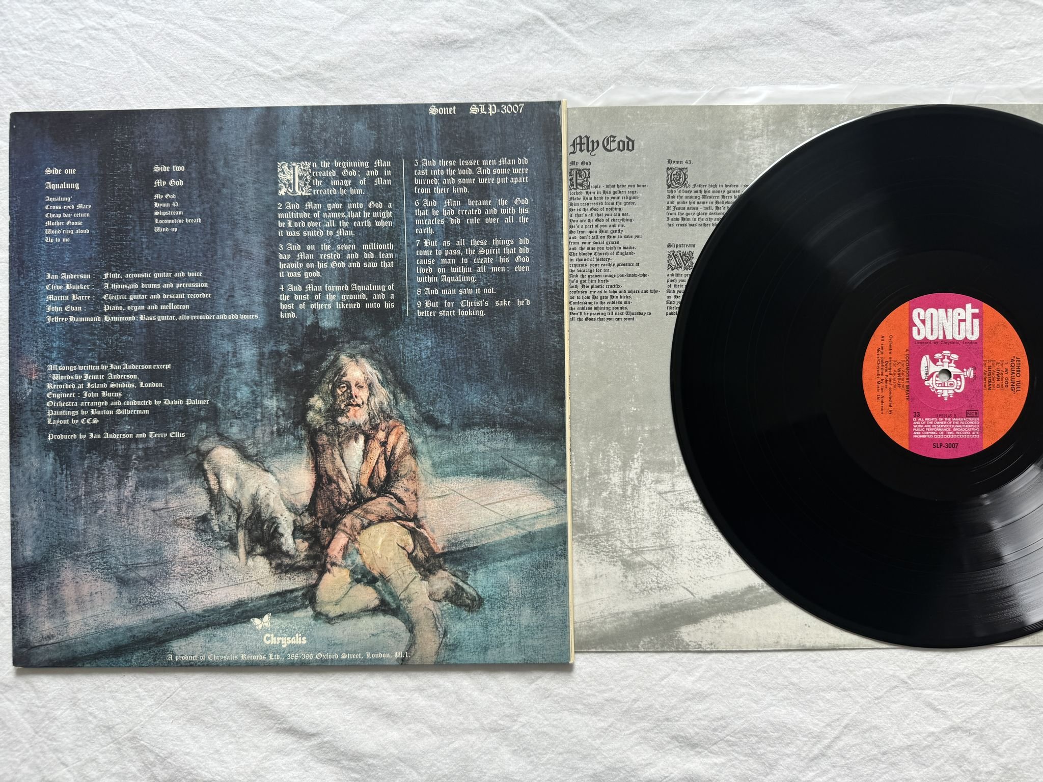 Omslagsbild för skivan JETHRO TULL aqualung LP -71 SLP-3007 Sonet