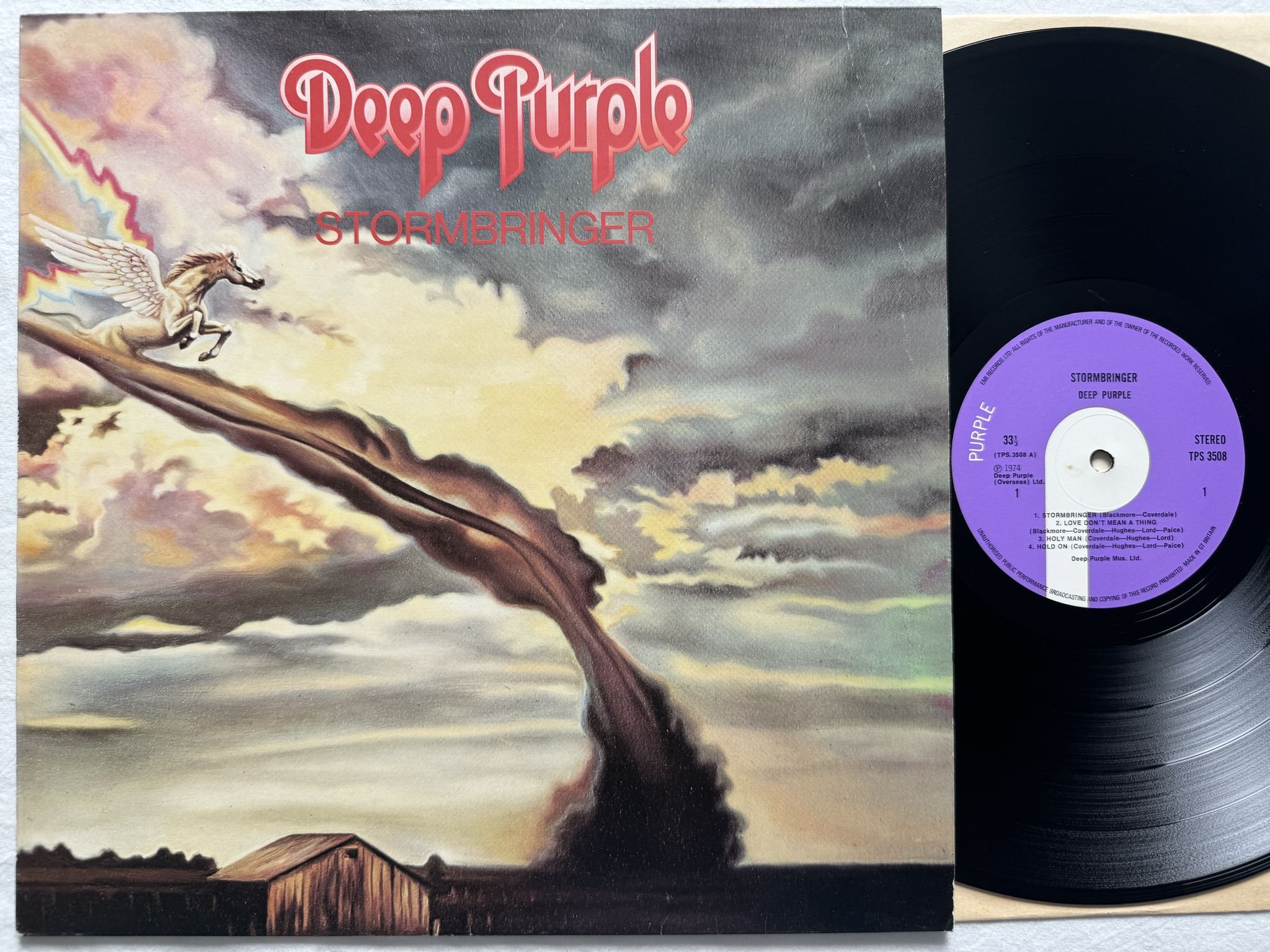 Omslagsbild för skivan DEEP PURPLE strombringer LP -74 TPS 3508 Purple Records