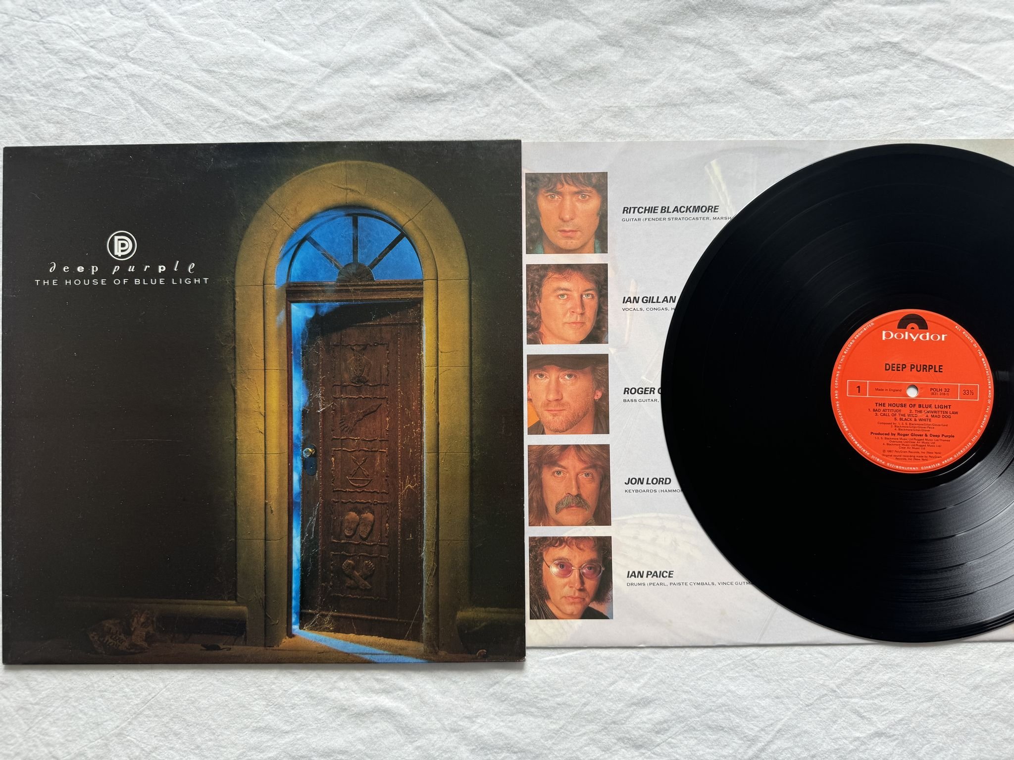 Omslagsbild för skivan DEEP PURPLE the house of blue light LP -87 POLH 32 Polydor