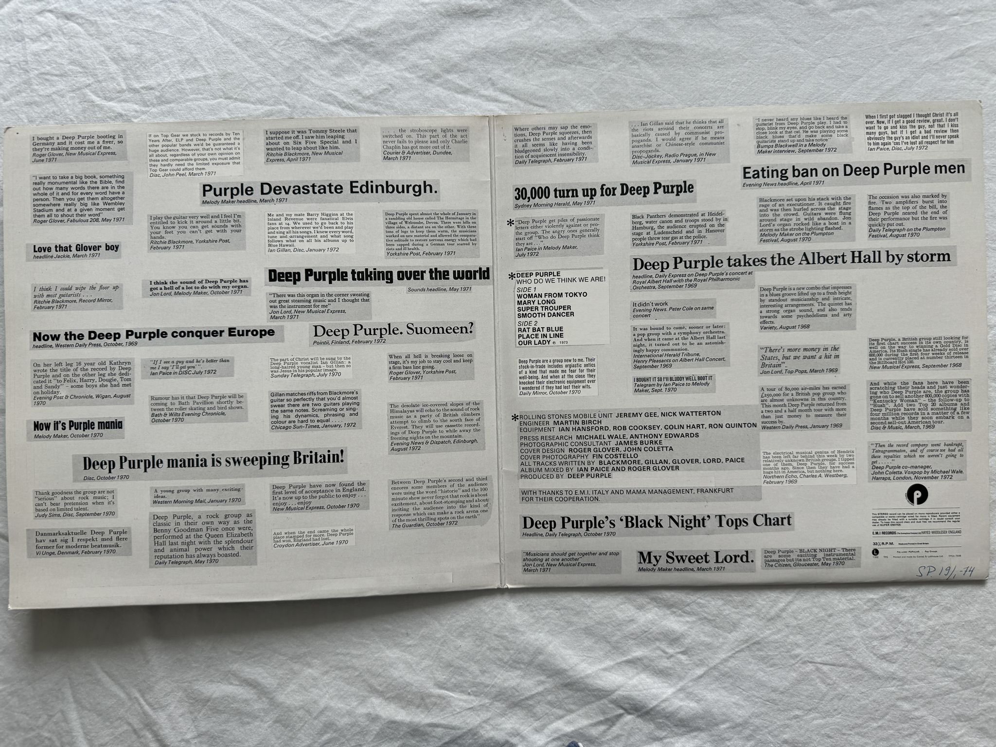 Omslagsbild för skivan DEEP PURPLE who do we think we are LP -73 TPSA 7508 Purple Records