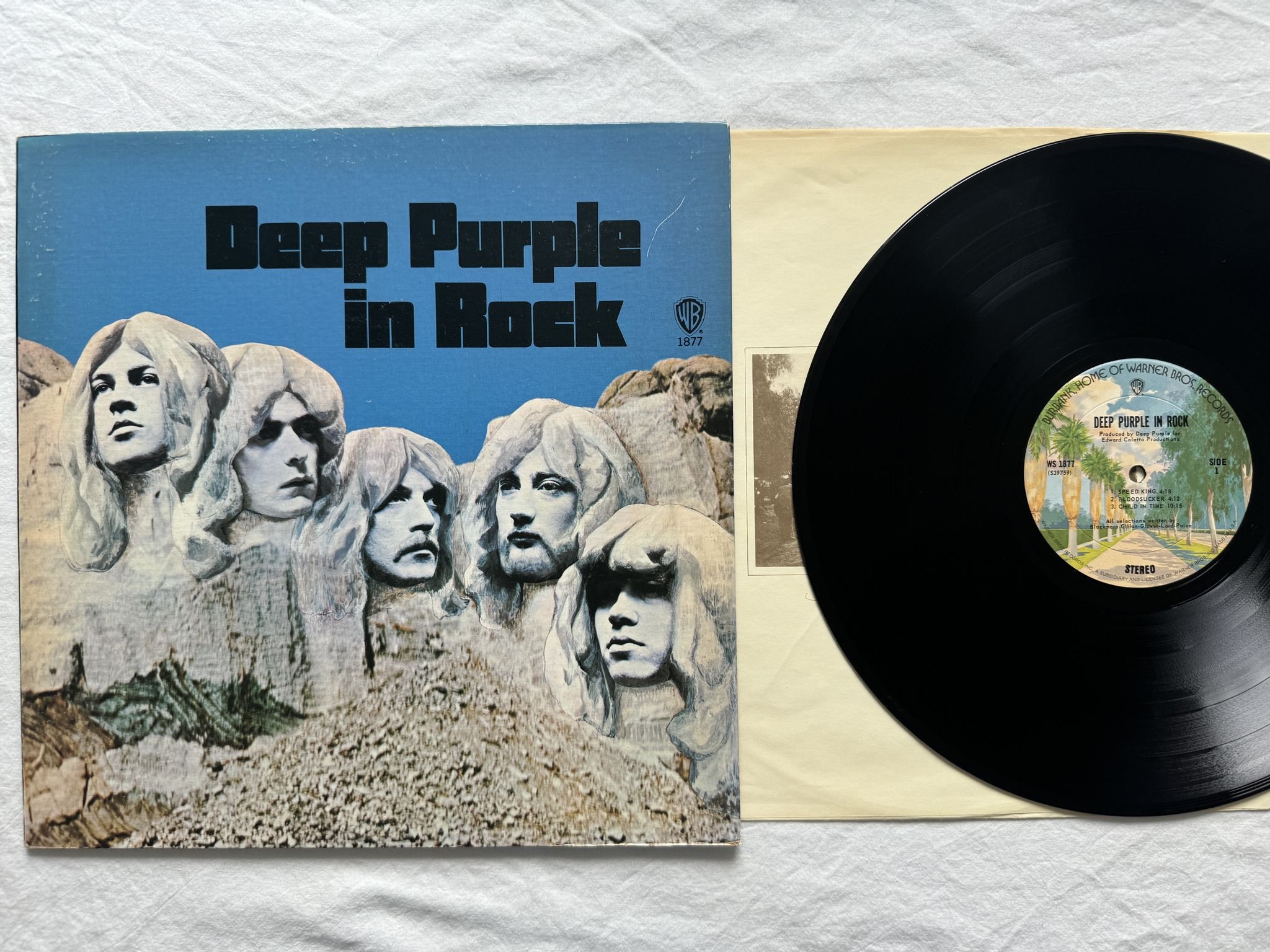 Omslagsbild för skivan DEEP PURPLE in rock LP WS 1877 Warner Bros. Records