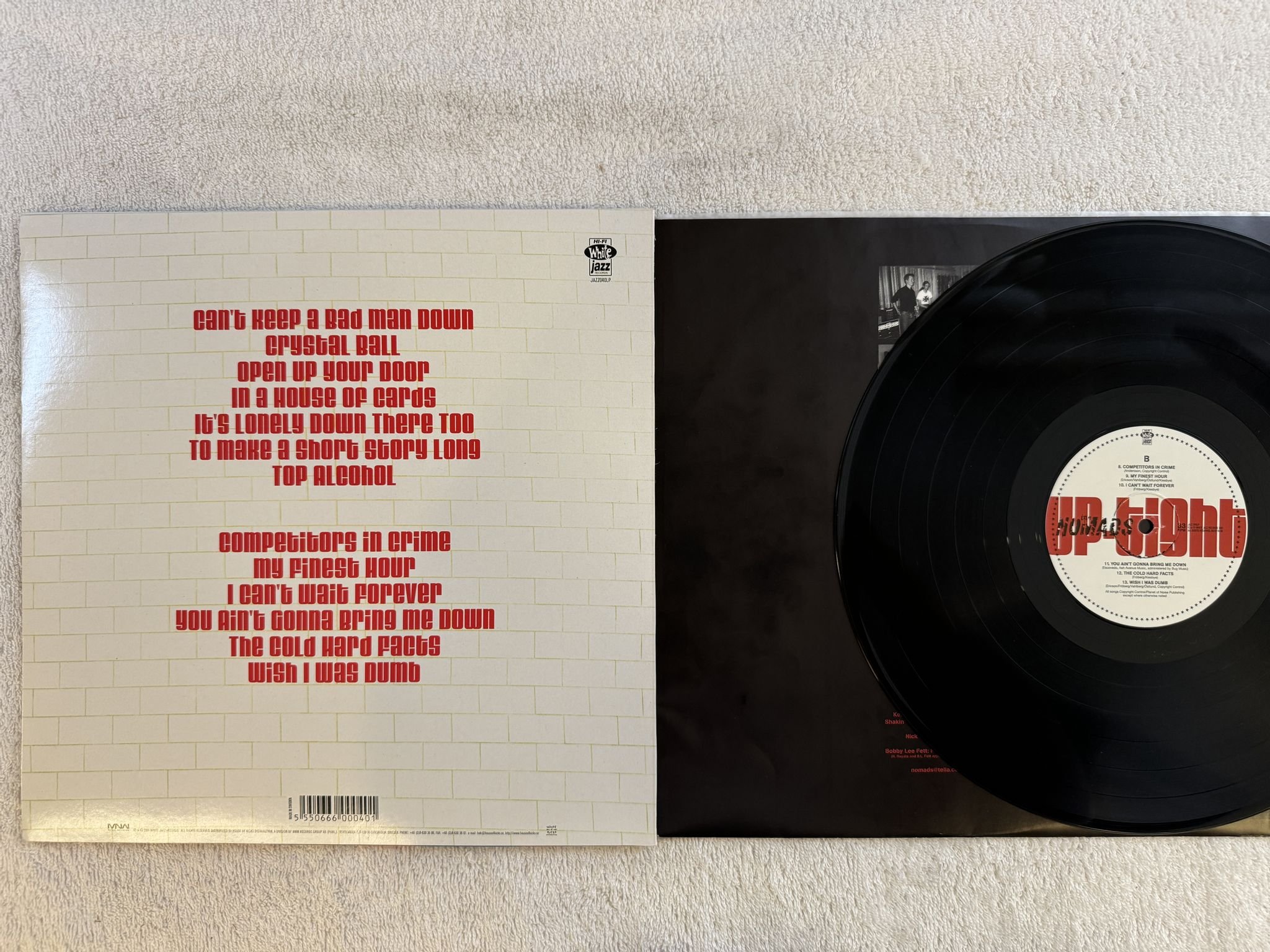 Omslagsbild för skivan THE NOMADS up-tight LP -01 SWE JAZZ040LP White Jazz Records