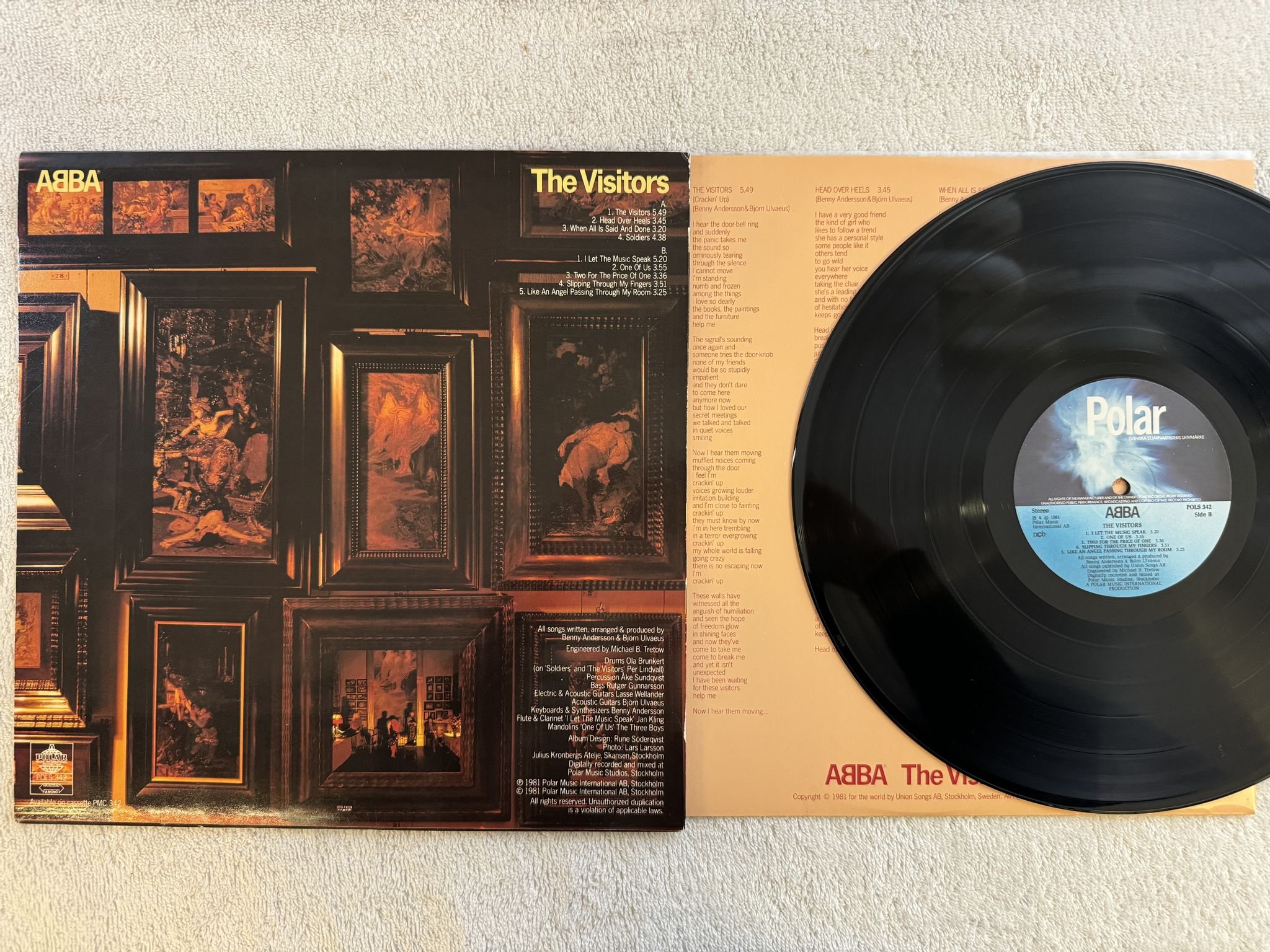 Omslagsbild för skivan ABBA the visitors LP -81 SWE POLS 342 Polar