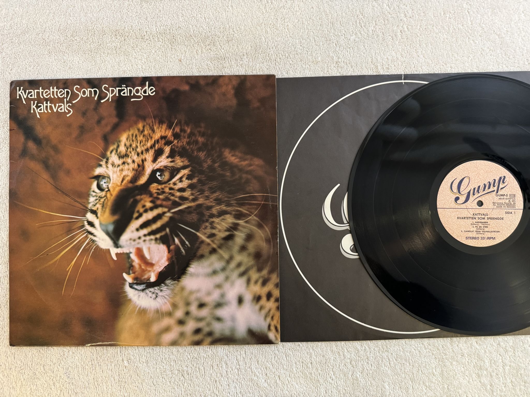 Omslagsbild för skivan KVARTETTEN SOM SPRÄNGDE kattvals LP -73 SWE Gump 5 Gump