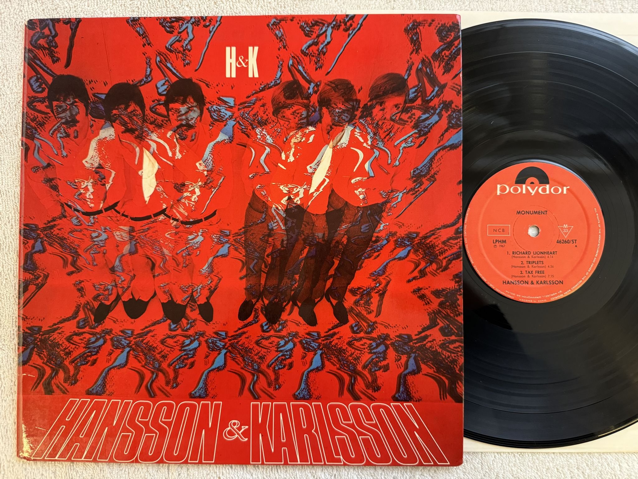Omslagsbild för skivan HANSSON & KARLSSON monument LP -67 SWE LPHM 46 260 Polydor