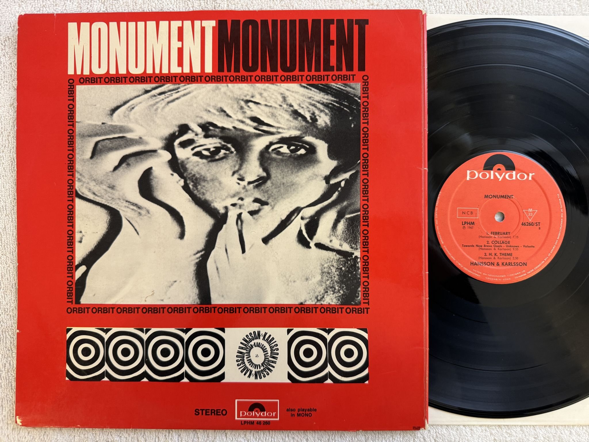 Omslagsbild för skivan HANSSON & KARLSSON monument LP -67 SWE LPHM 46 260 Polydor