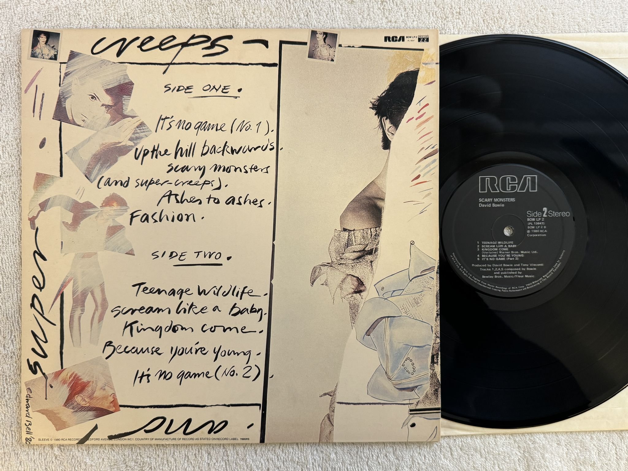 Omslagsbild för skivan DAVID BOWIE scary monsters LP -80 BOW LP 2 RCA