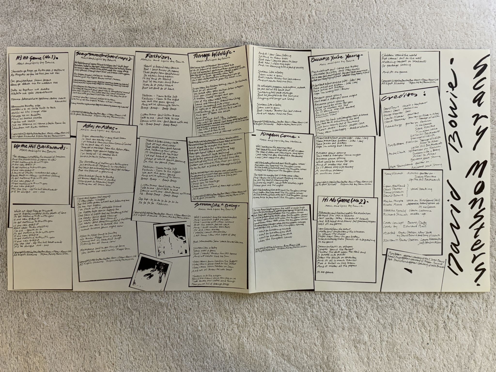 Omslagsbild för skivan DAVID BOWIE scary monsters LP -80 BOW LP 2 RCA