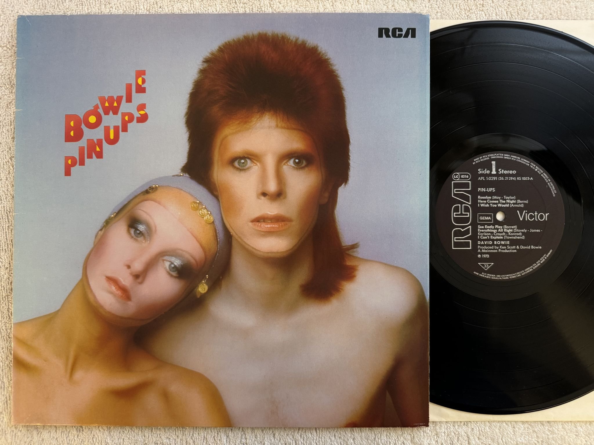 Omslagsbild för skivan BOWIE pinups LP -73 APL1-0291 RCA Victor