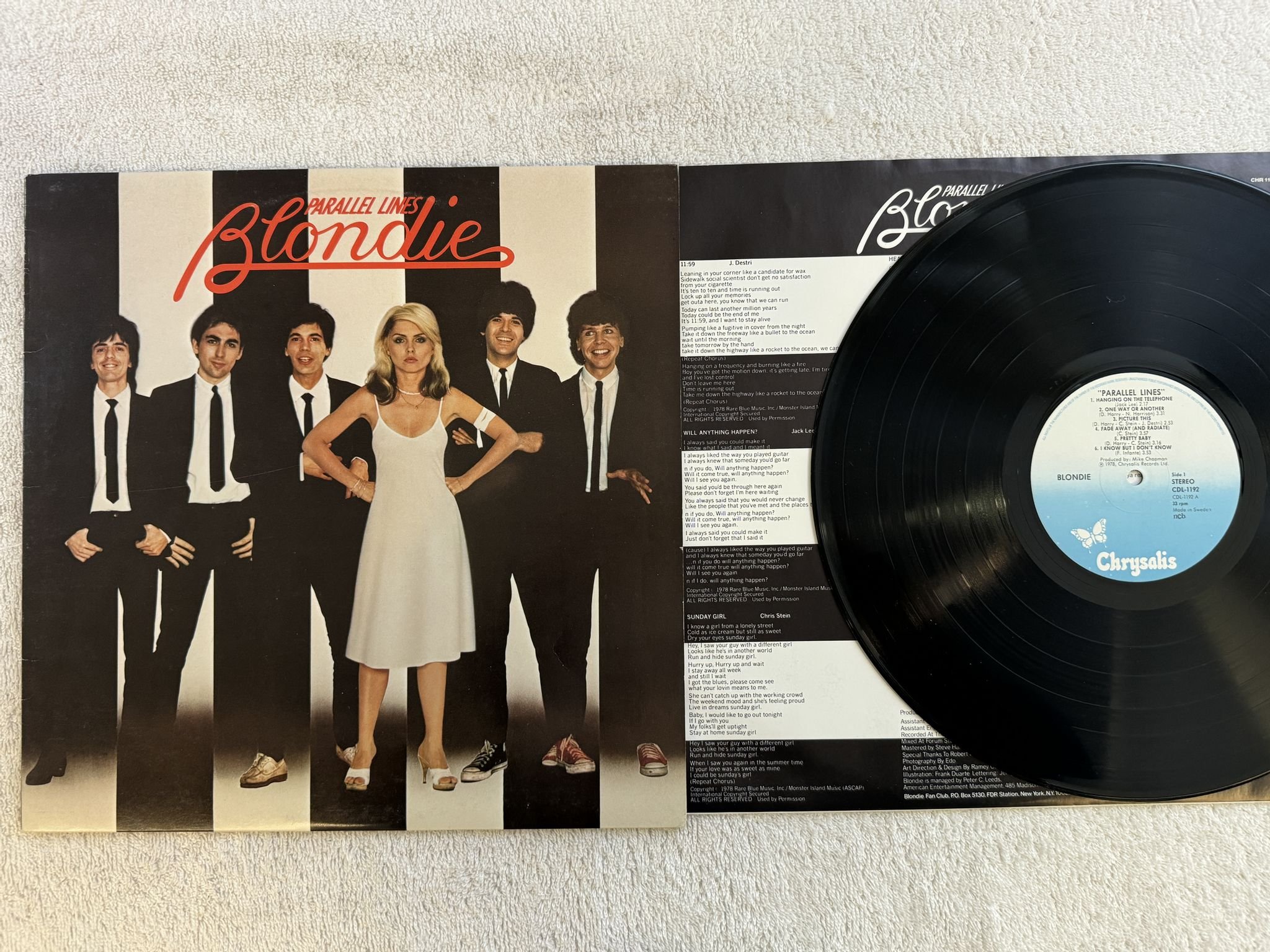 Omslagsbild för skivan BLONDIE parallel lines LP -78 CHR 1192 Chrysalis