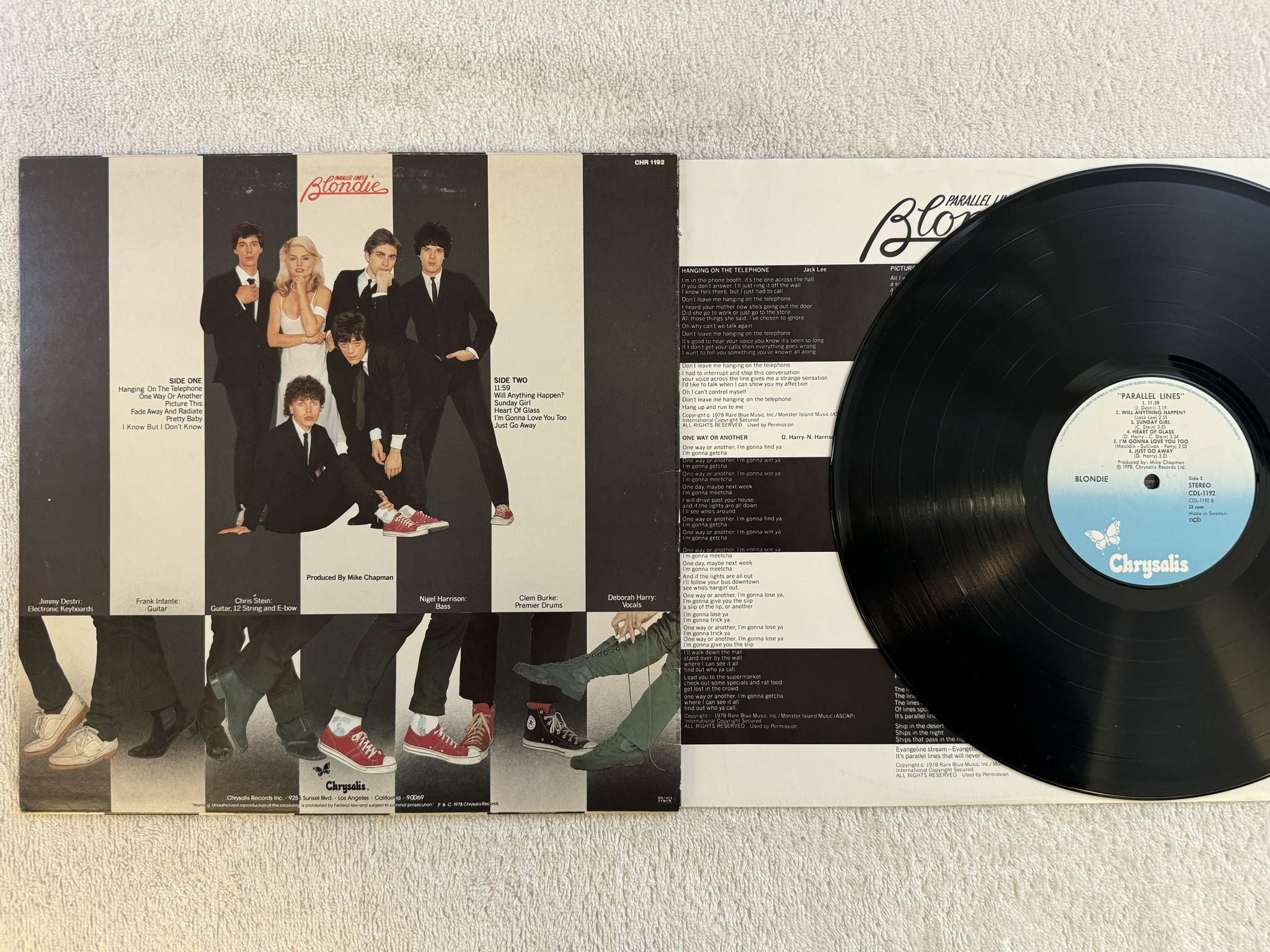 Omslagsbild för skivan BLONDIE parallel lines LP -78 CHR 1192 Chrysalis