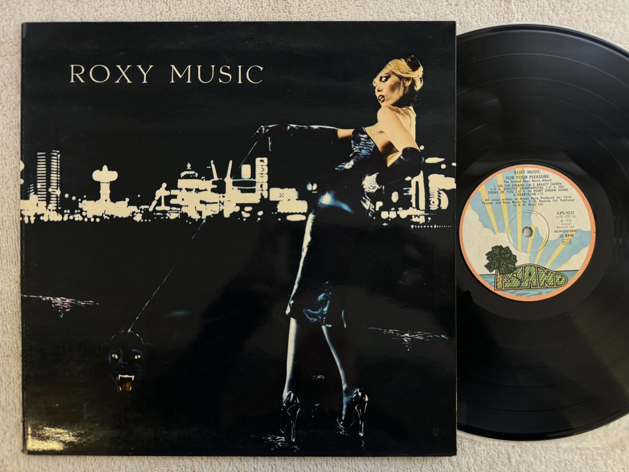 Omslagsbild för skivan ROXY MUSIC for your pleasure LP -73 ILPS 9232 Island Records