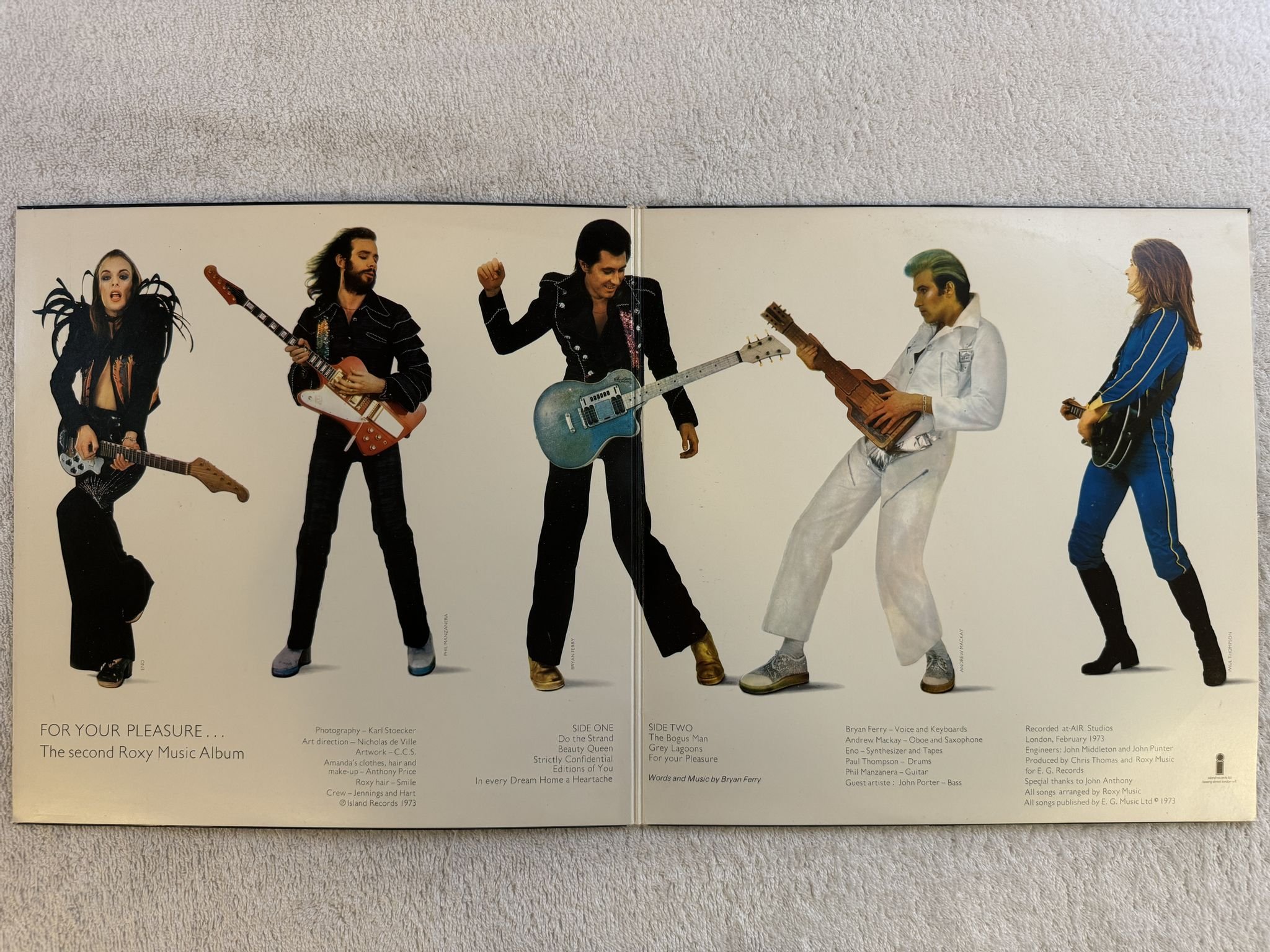 Omslagsbild för skivan ROXY MUSIC for your pleasure LP -73 ILPS 9232 Island Records