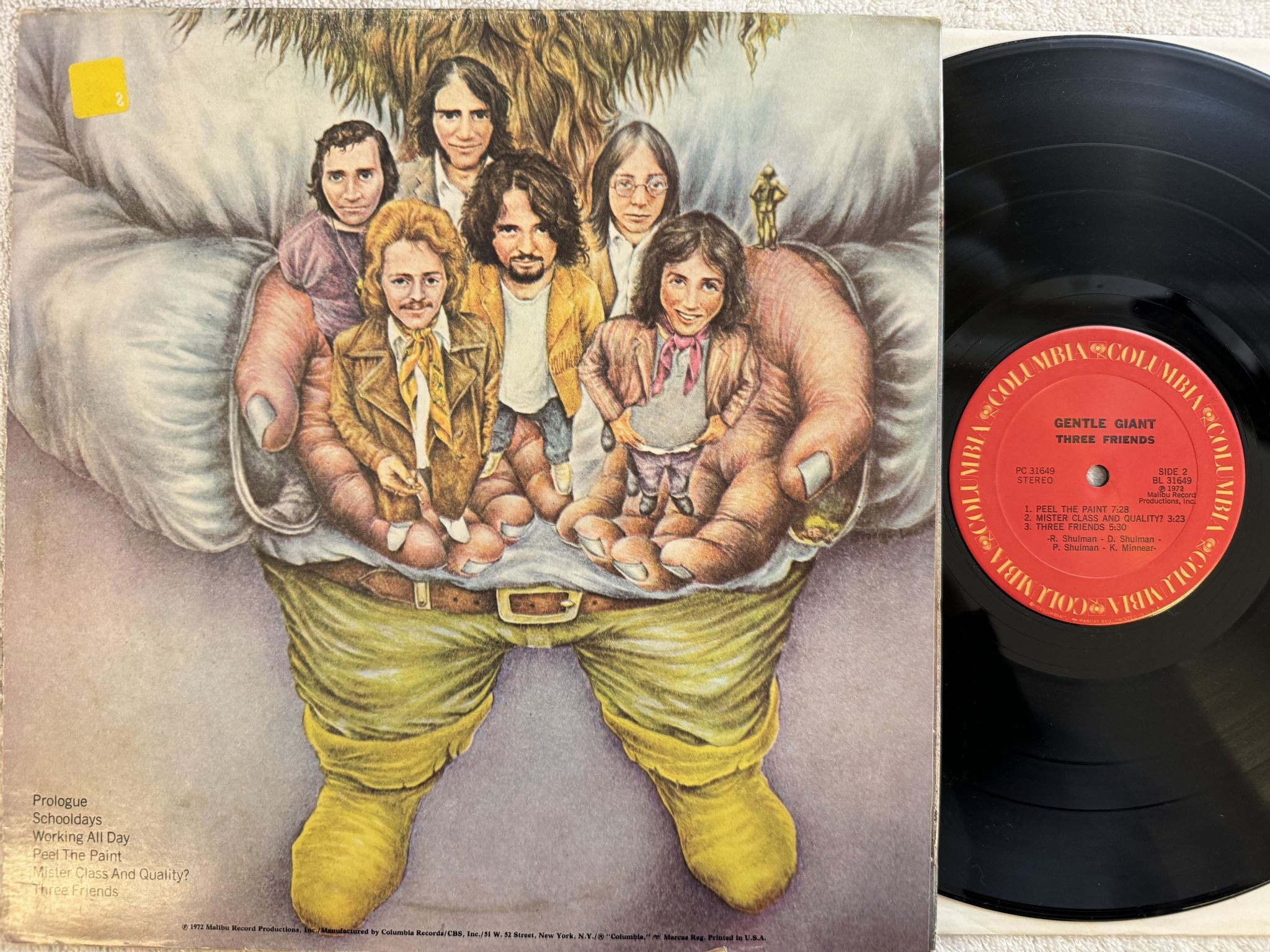 Omslagsbild för skivan GENTLE GIANT three friends LP -72 US 31649 Columbia