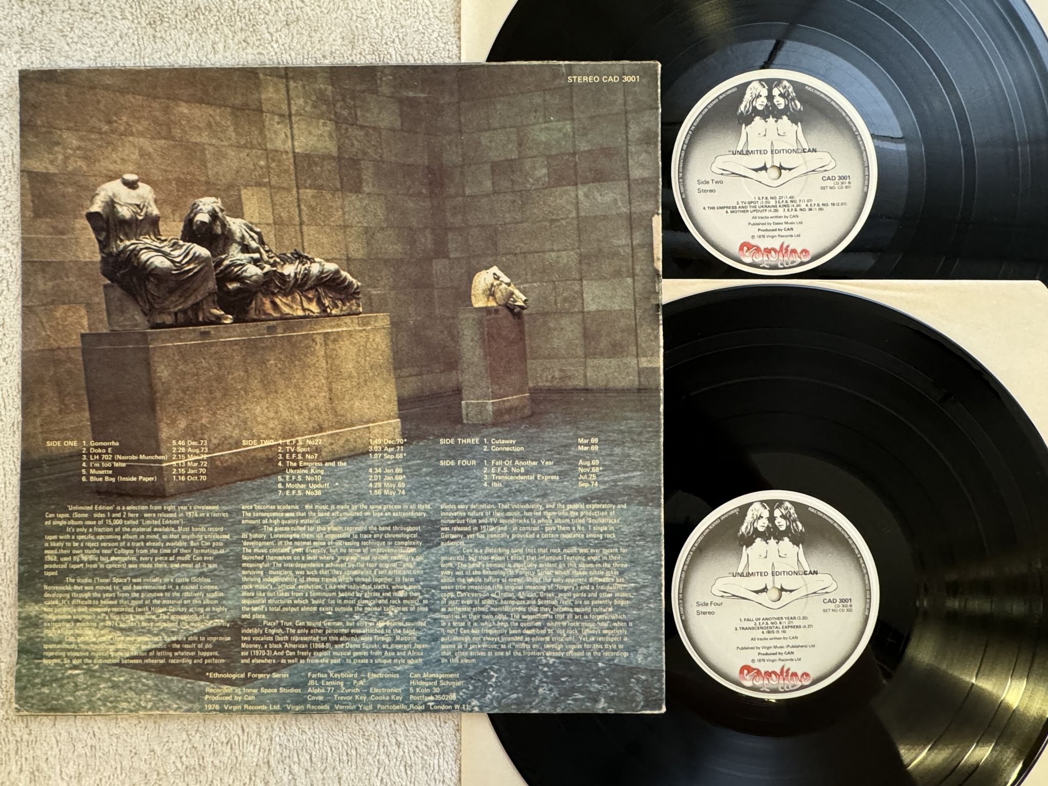Omslagsbild för skivan CAN unlimited edition LP -76 UK CAD 3001 Virgin Records