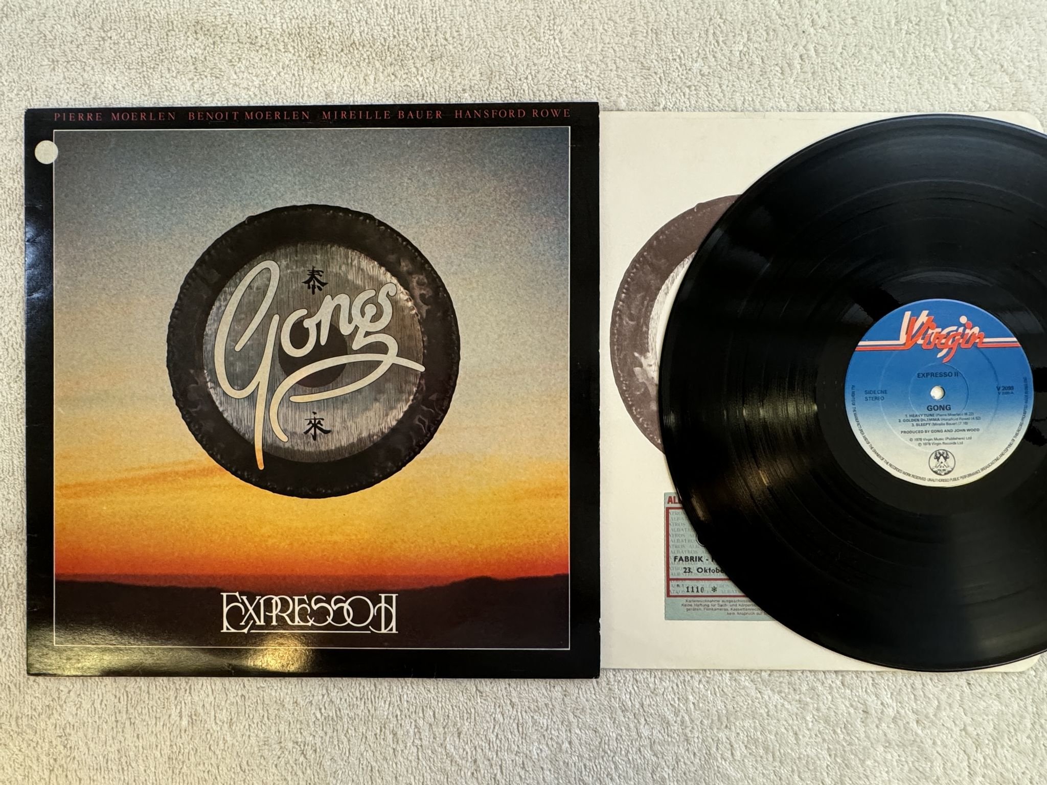 Omslagsbild för skivan GONG expresso II LP -78 V 2099 Virgin
