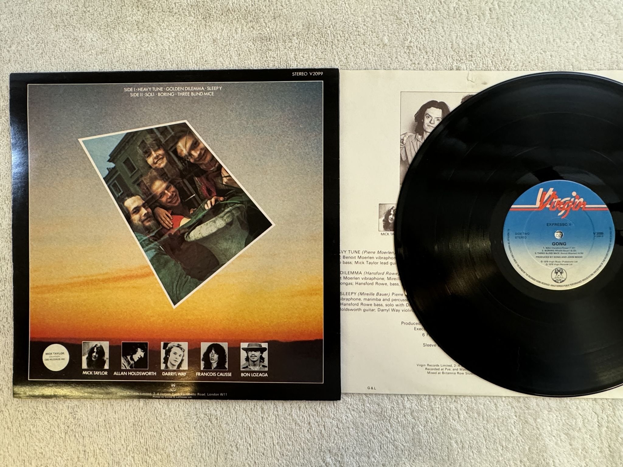Omslagsbild för skivan GONG expresso II LP -78 V 2099 Virgin
