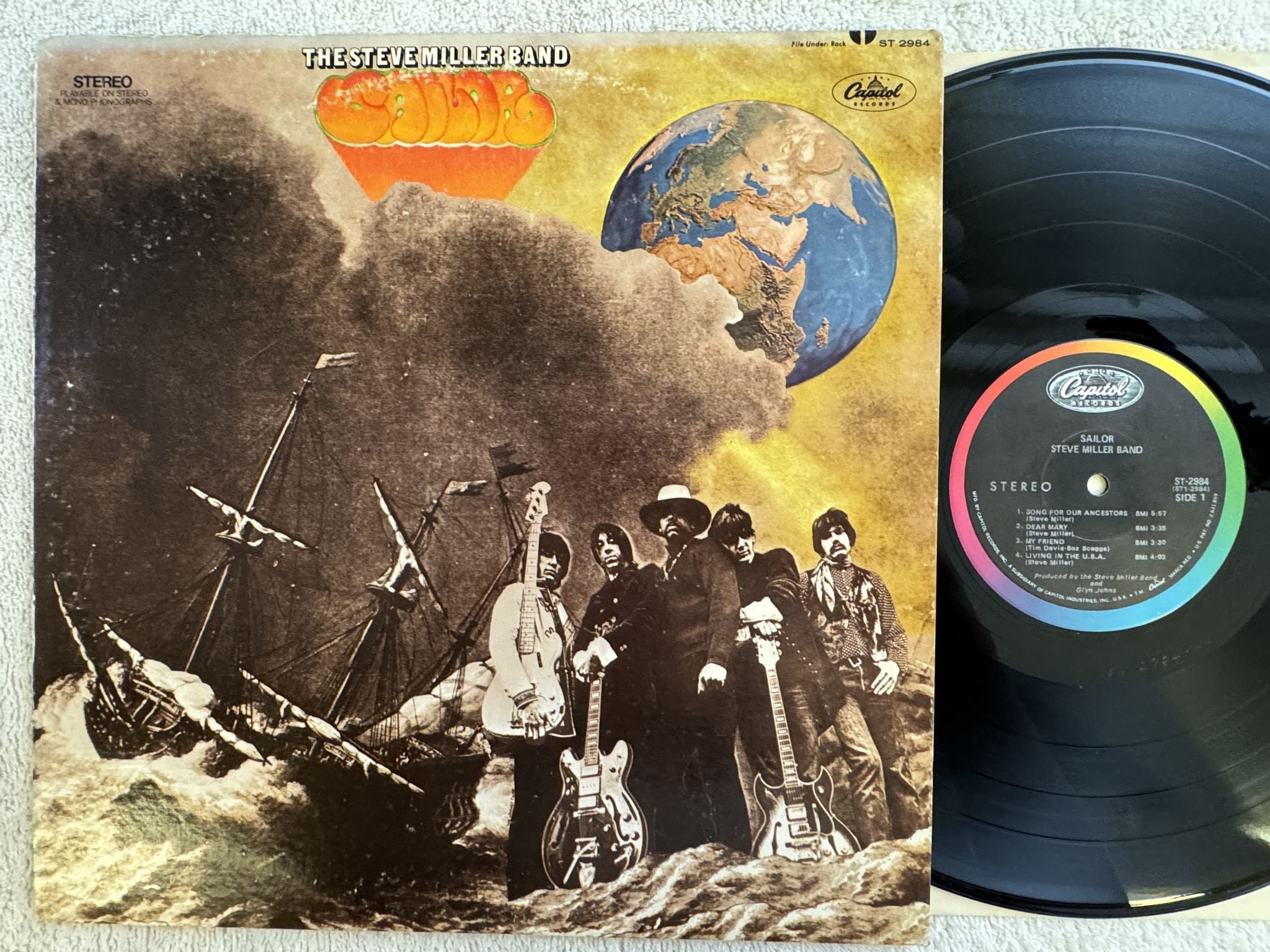 Omslagsbild för skivan THE STEVE MILLER BAND sailor LP -68 US ST 2984 Capitol Records