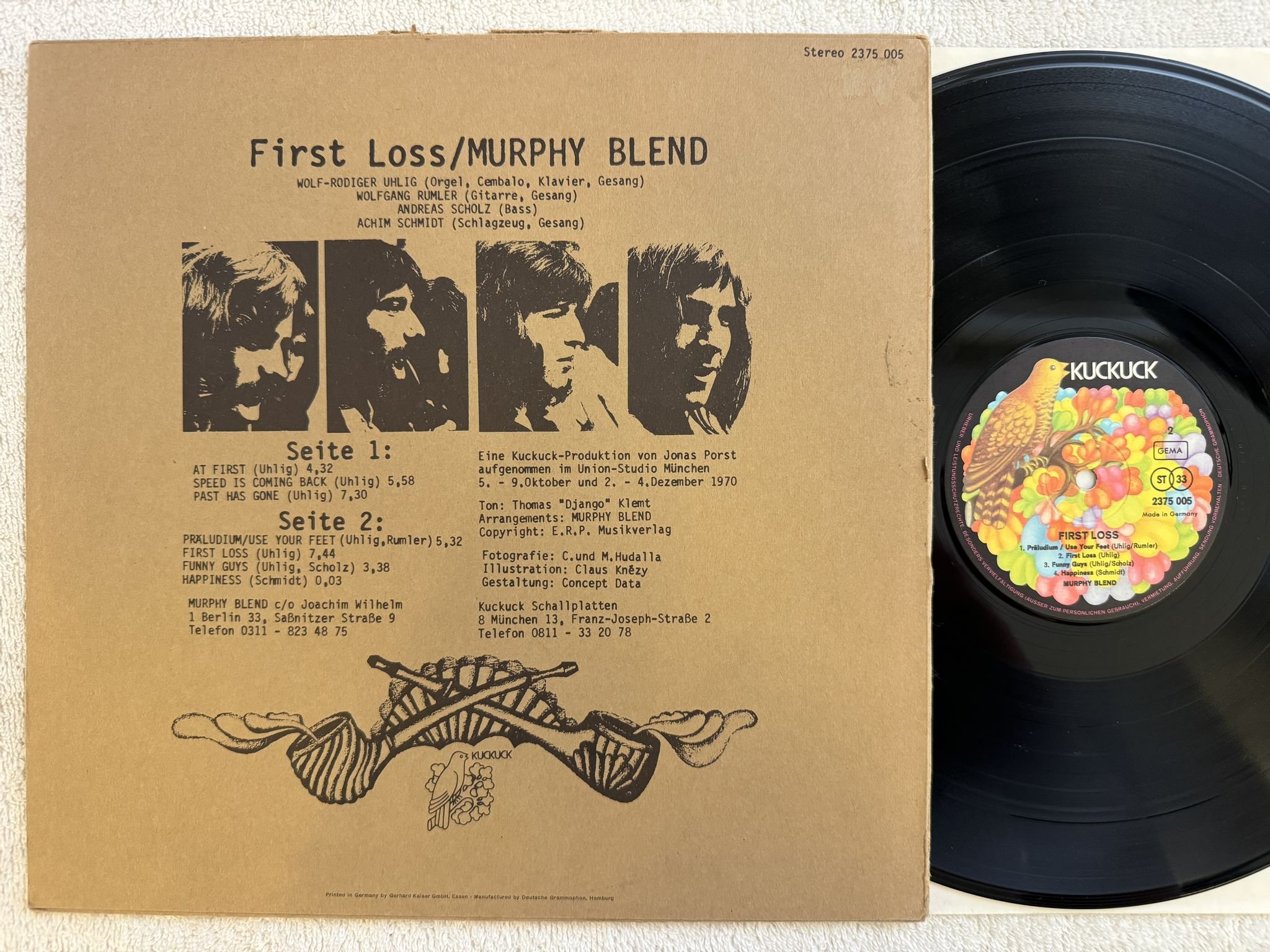 Omslagsbild för skivan MURPHY BLEND first loss LP -70 GER 2375 005 Kuckuck