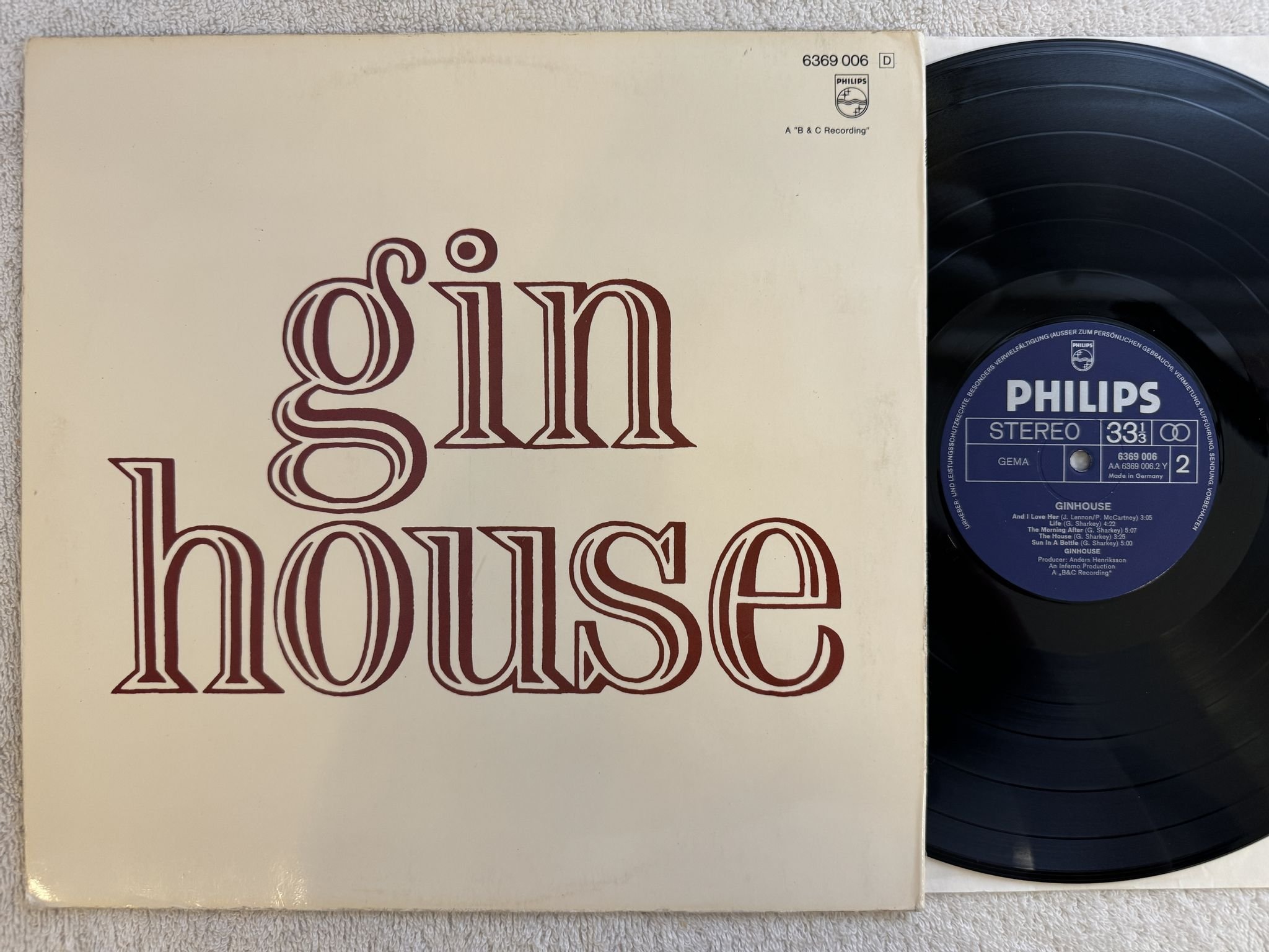 Omslagsbild för skivan GINHOUSE ginhouse LP -71 GER 6369 006 Philips