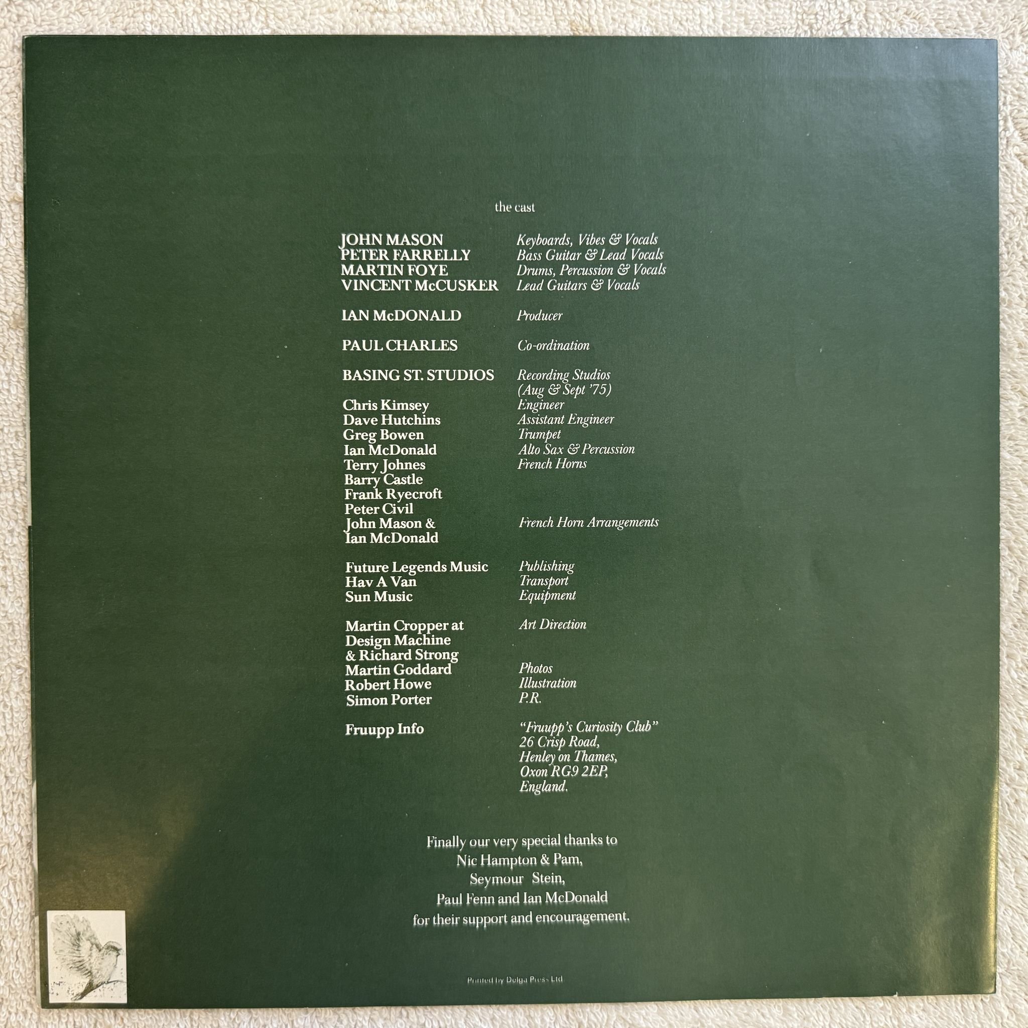 Omslagsbild för skivan FRUUPP modern masquerades LP -75 UK DNLS 3070 Dawn