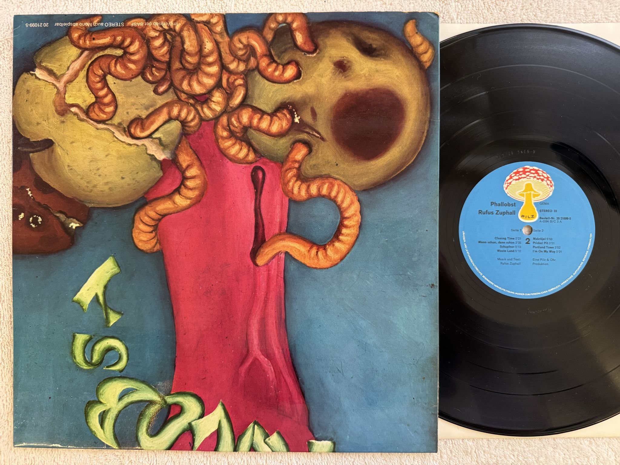 Omslagsbild för skivan RUFUS ZUPHALL phallobst LP -81 20 21099-5 Pilz