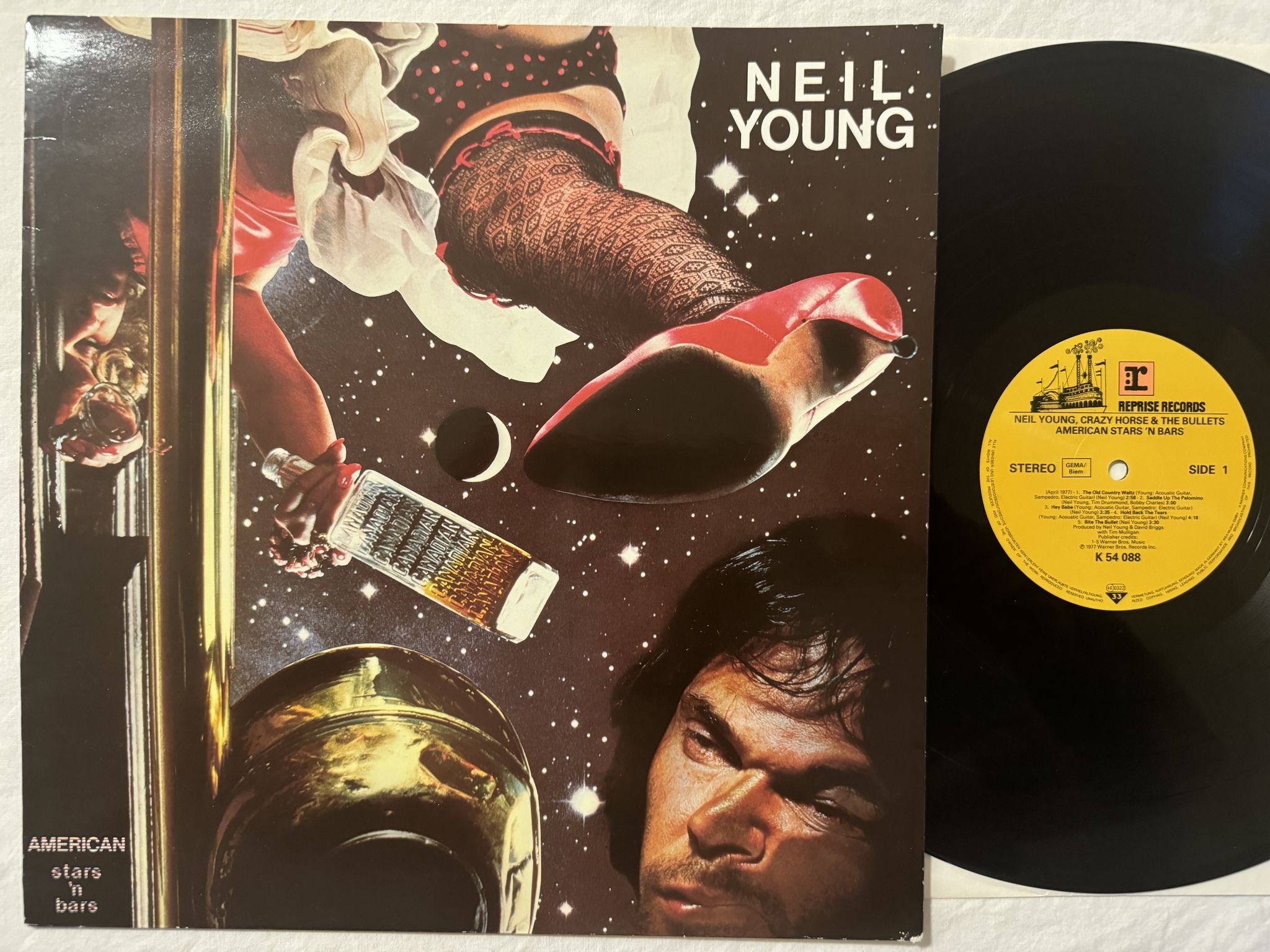 Omslagsbild för skivan NEIL YOUNG american stars 'n bars LP -78 REP 54 088 Reprise Records