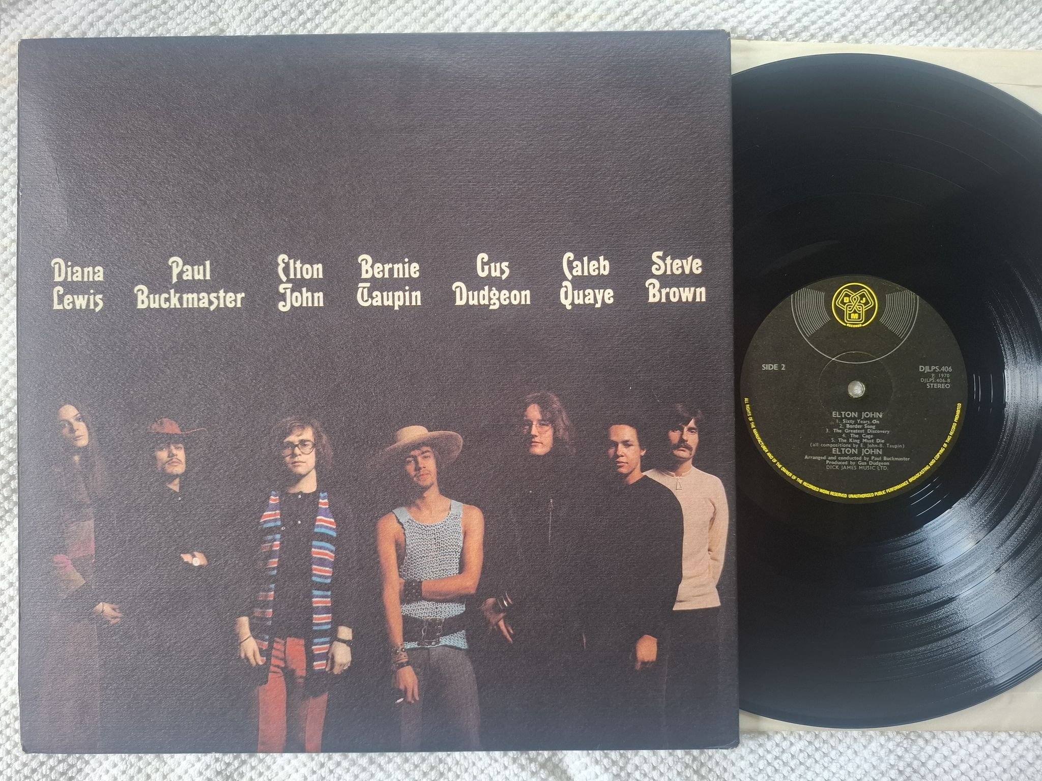 Omslagsbild för skivan ELTON JOHN elton john LP -70 DJLPS 406 DJM Records