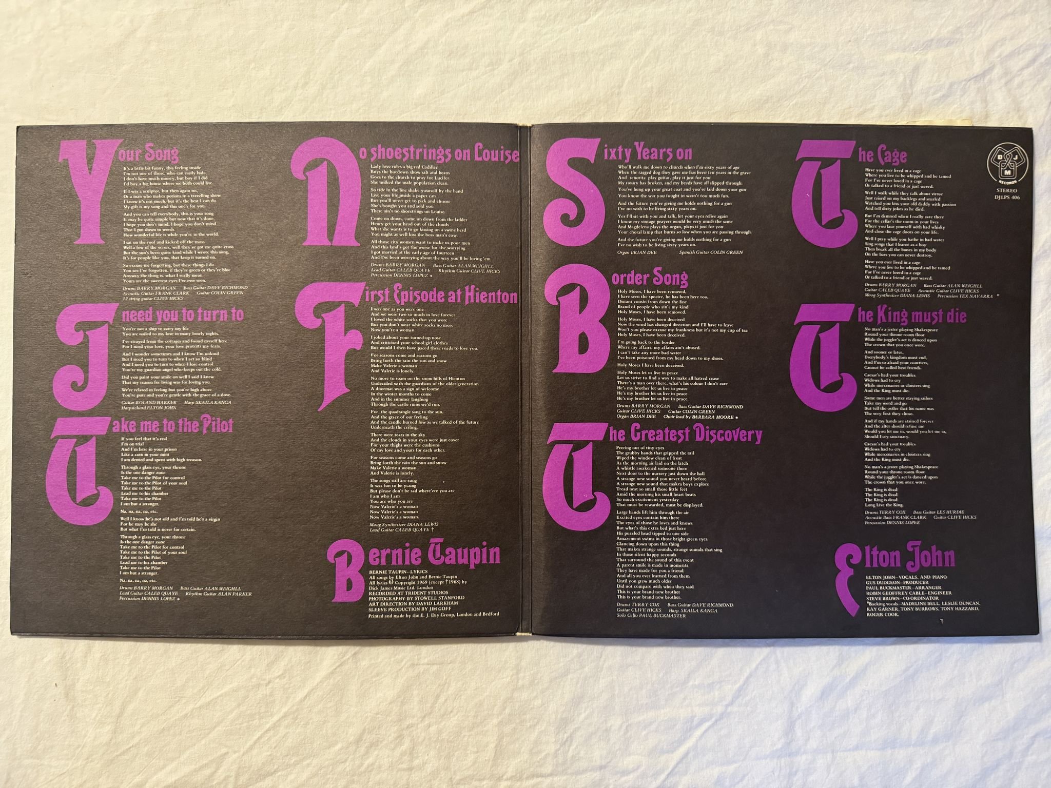 Omslagsbild för skivan ELTON JOHN elton john LP -70 DJLPS 406 DJM Records