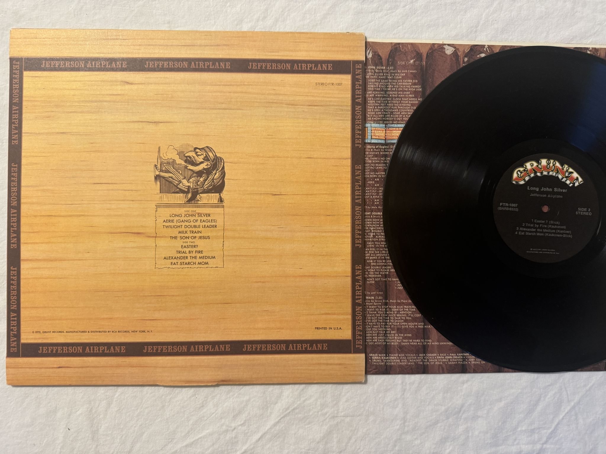 Omslagsbild för skivan JEFFERSON AIRPLANE long john silver LP -72 US FTR-1007 Grunt