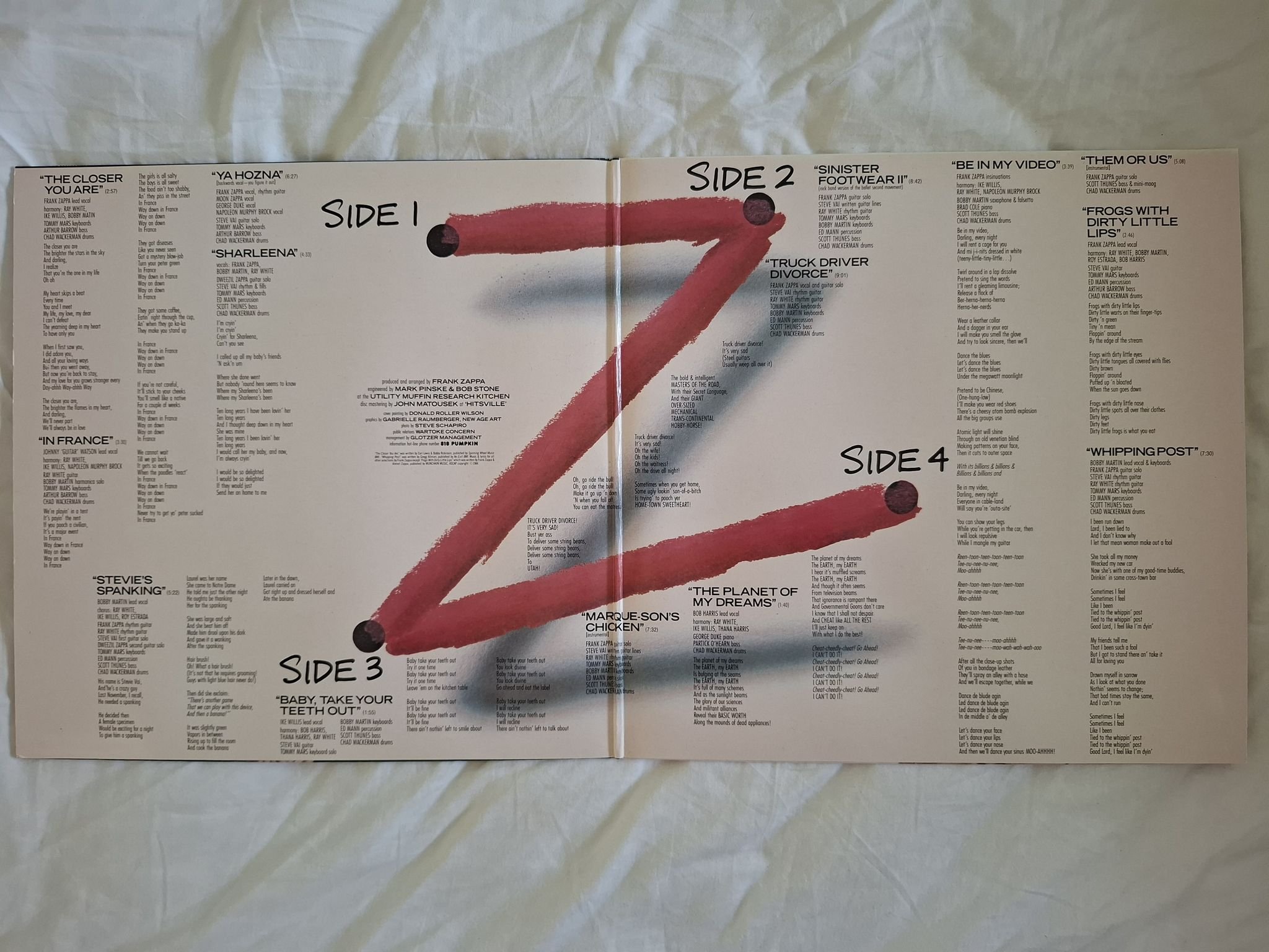 Omslagsbild för skivan ZAPPA them or us 2xLP -84 1C 164 Y 24 0234 3 EMI