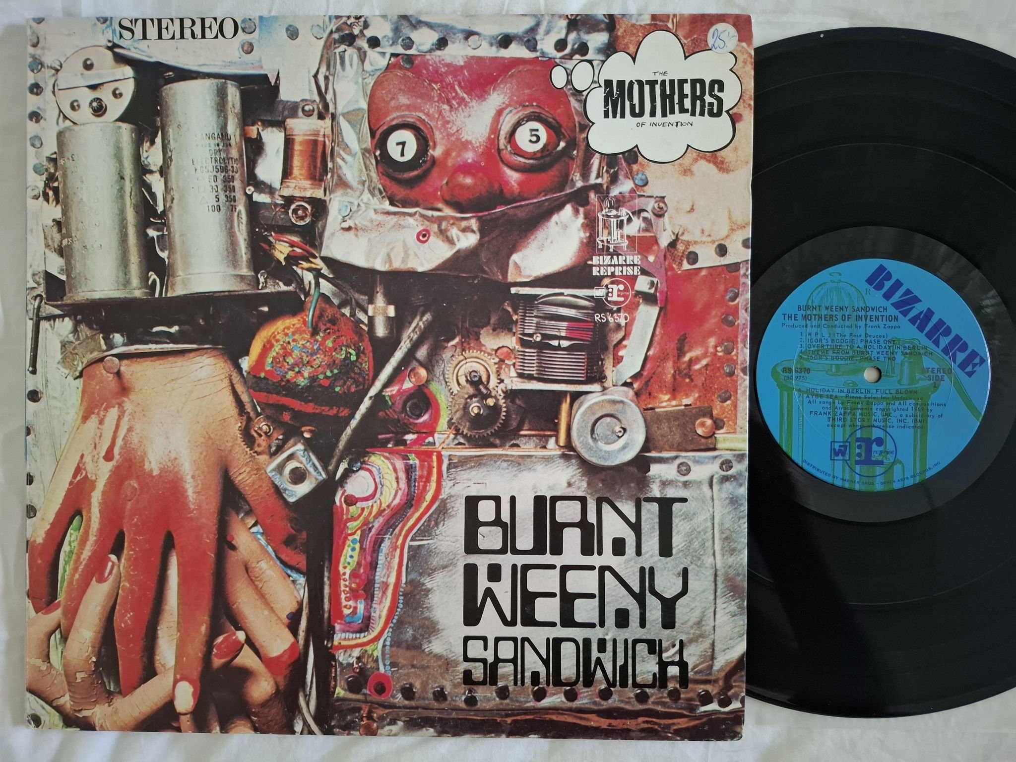 Omslagsbild för skivan THE MOTHERS OF INVENTION burnt weeny sandwich LP -70 RS 6370 Reprise Records