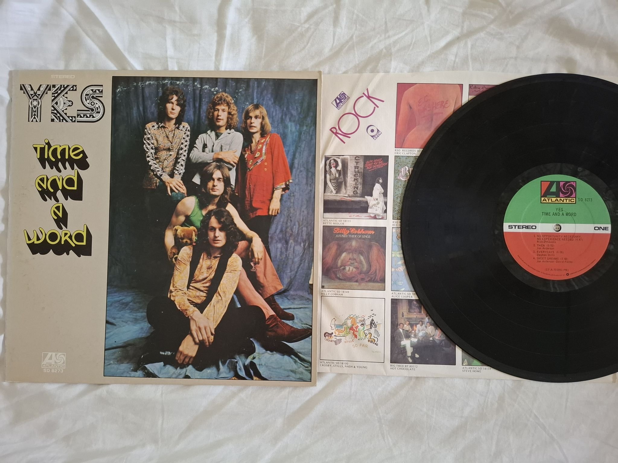 Omslagsbild för skivan YES time and a word LP -70 US SD 8273 Atlantic