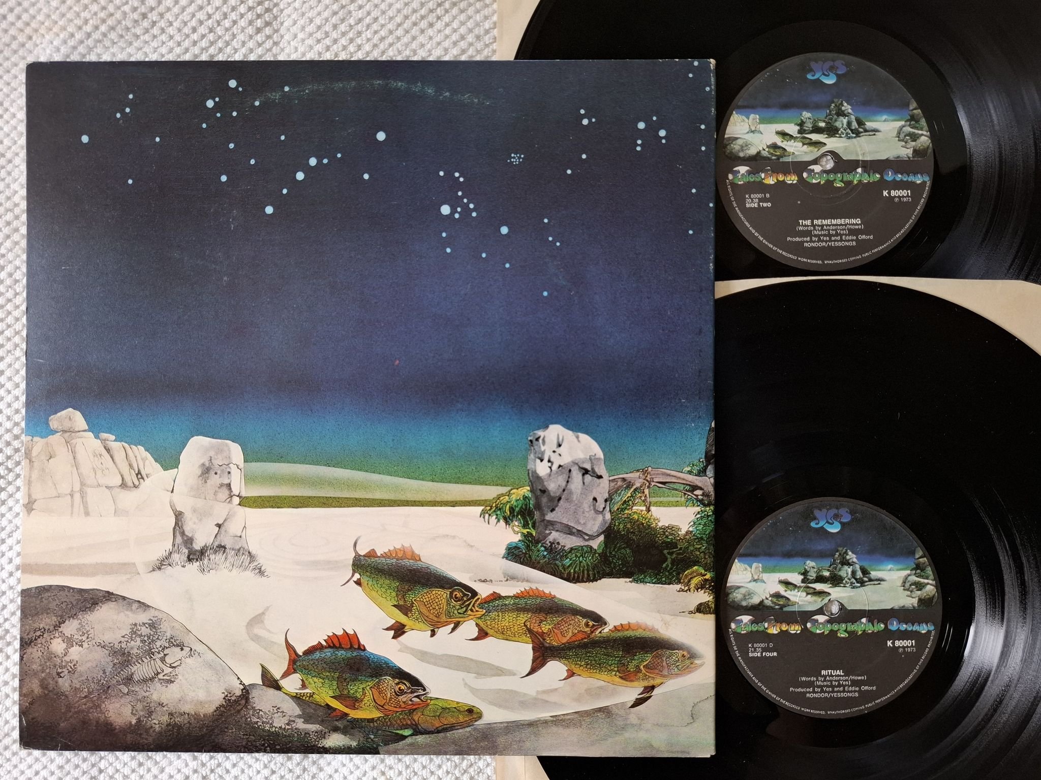 Omslagsbild för skivan YES tales from topographic oceans 2x LP -73 Atlantic K80001