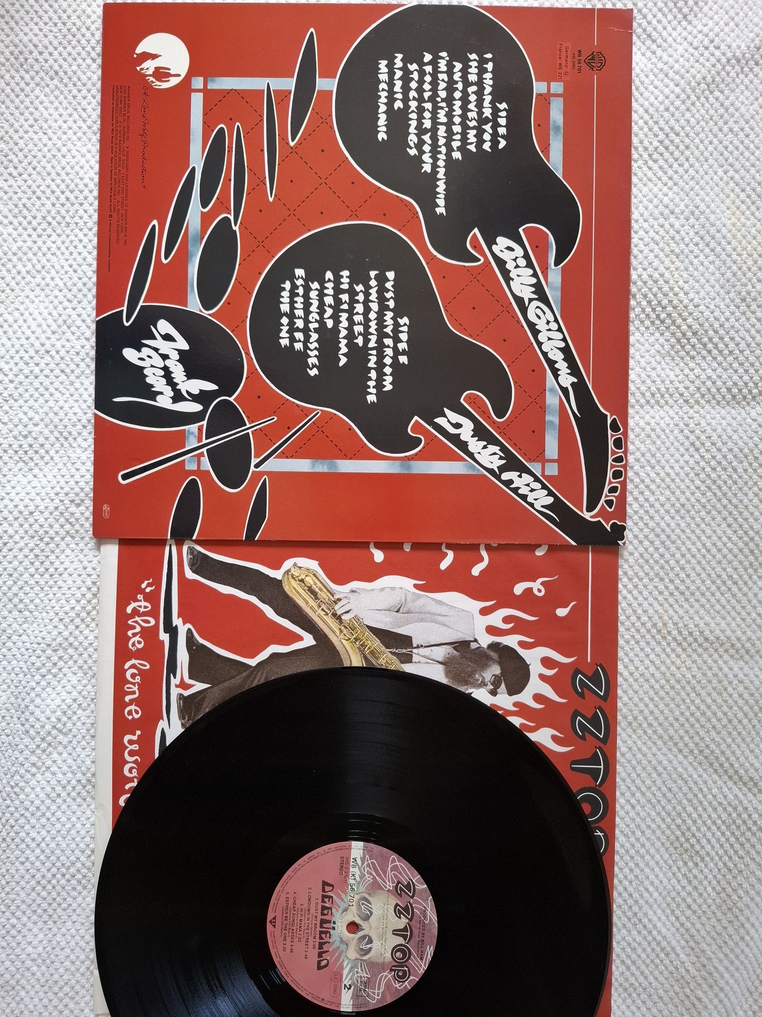 Omslagsbild för skivan ZZ TOP deguello LP -79 Warner Bros. Records WB 56 701