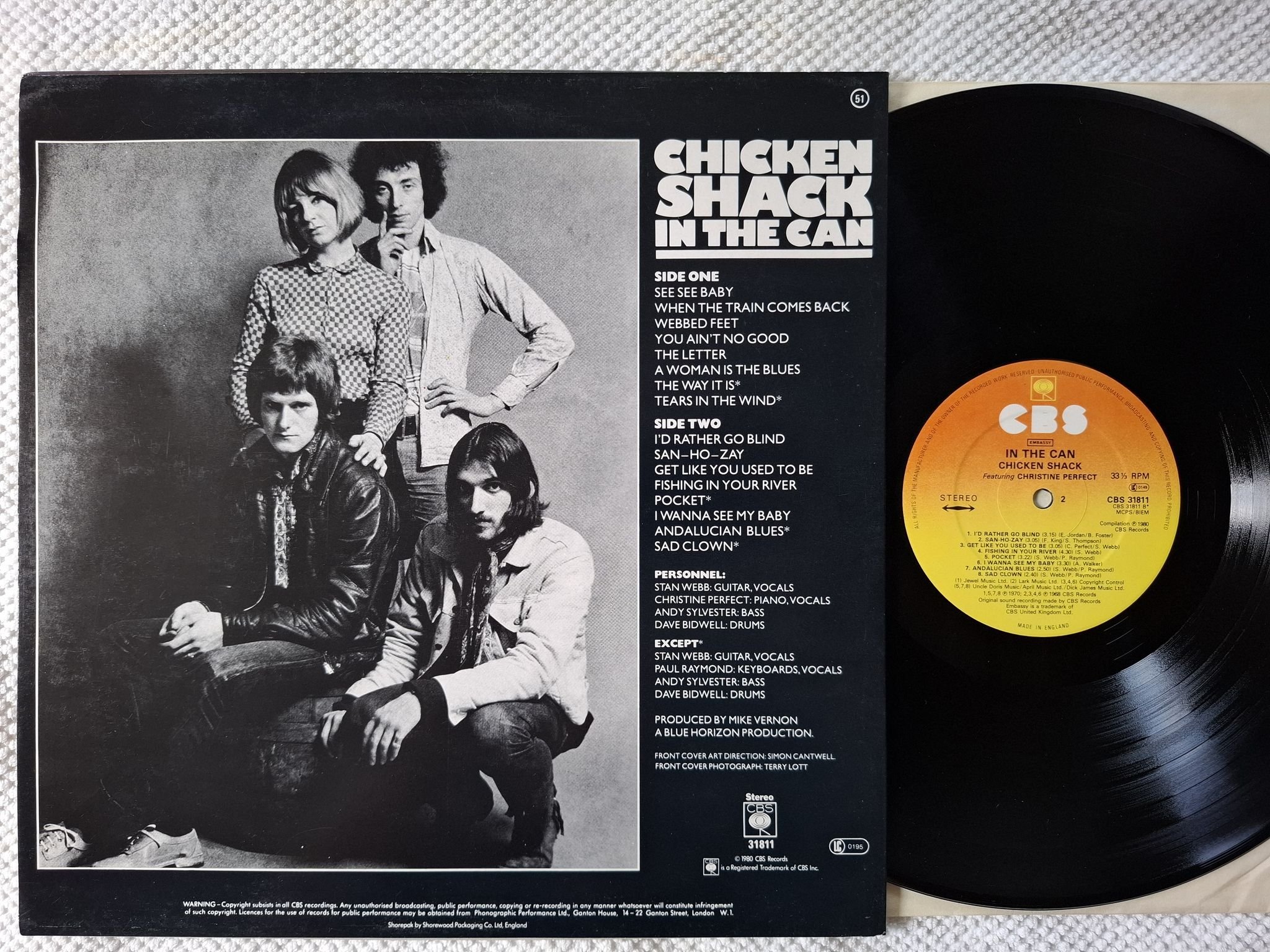 Omslagsbild för skivan CHICKEN ft. CHRISTINE PERFECT in the can LP -80 CBS 31811