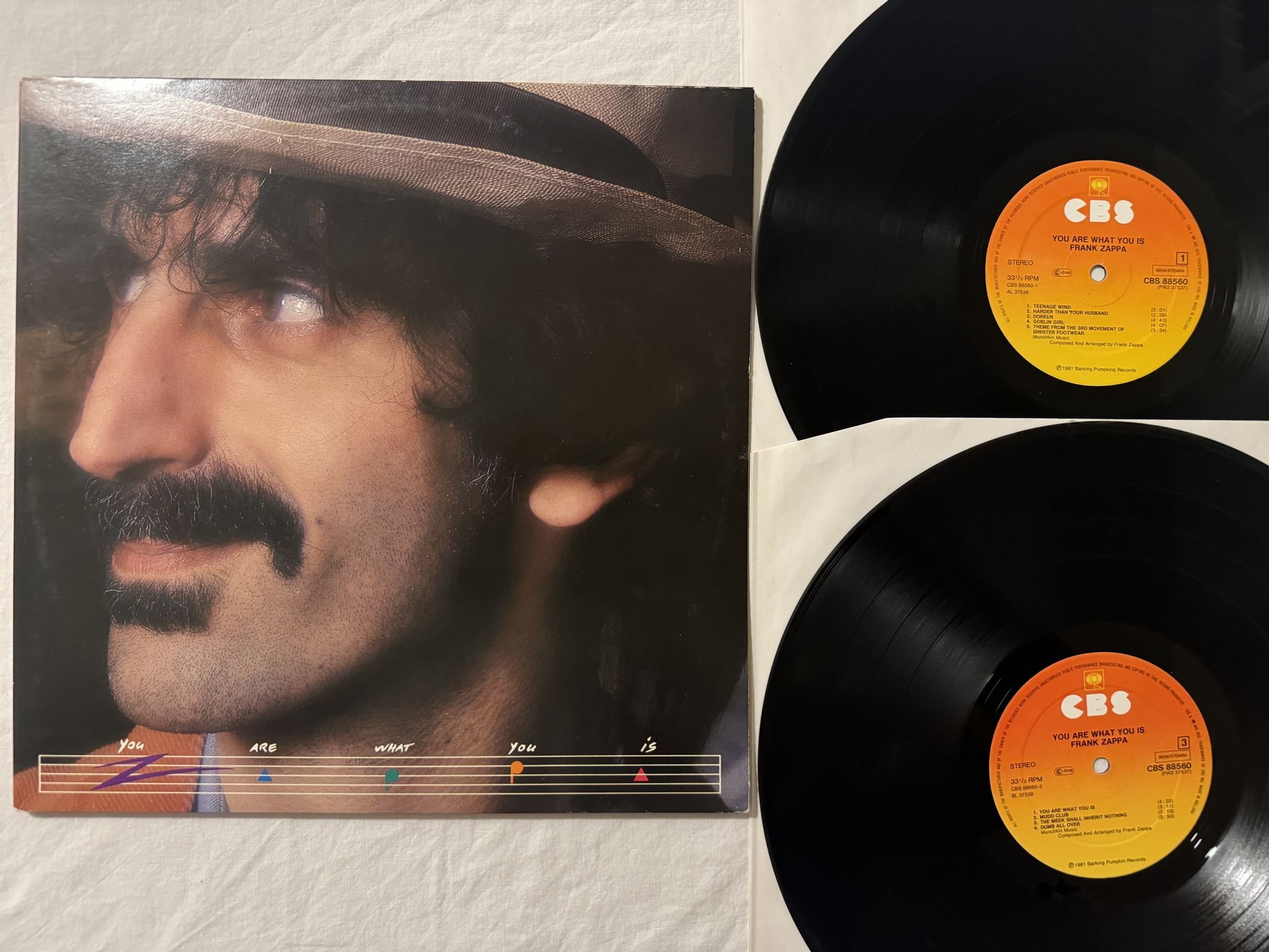 Omslagsbild för skivan FRANK ZAPPA you are what you is 2xLP -81 CBS 88560