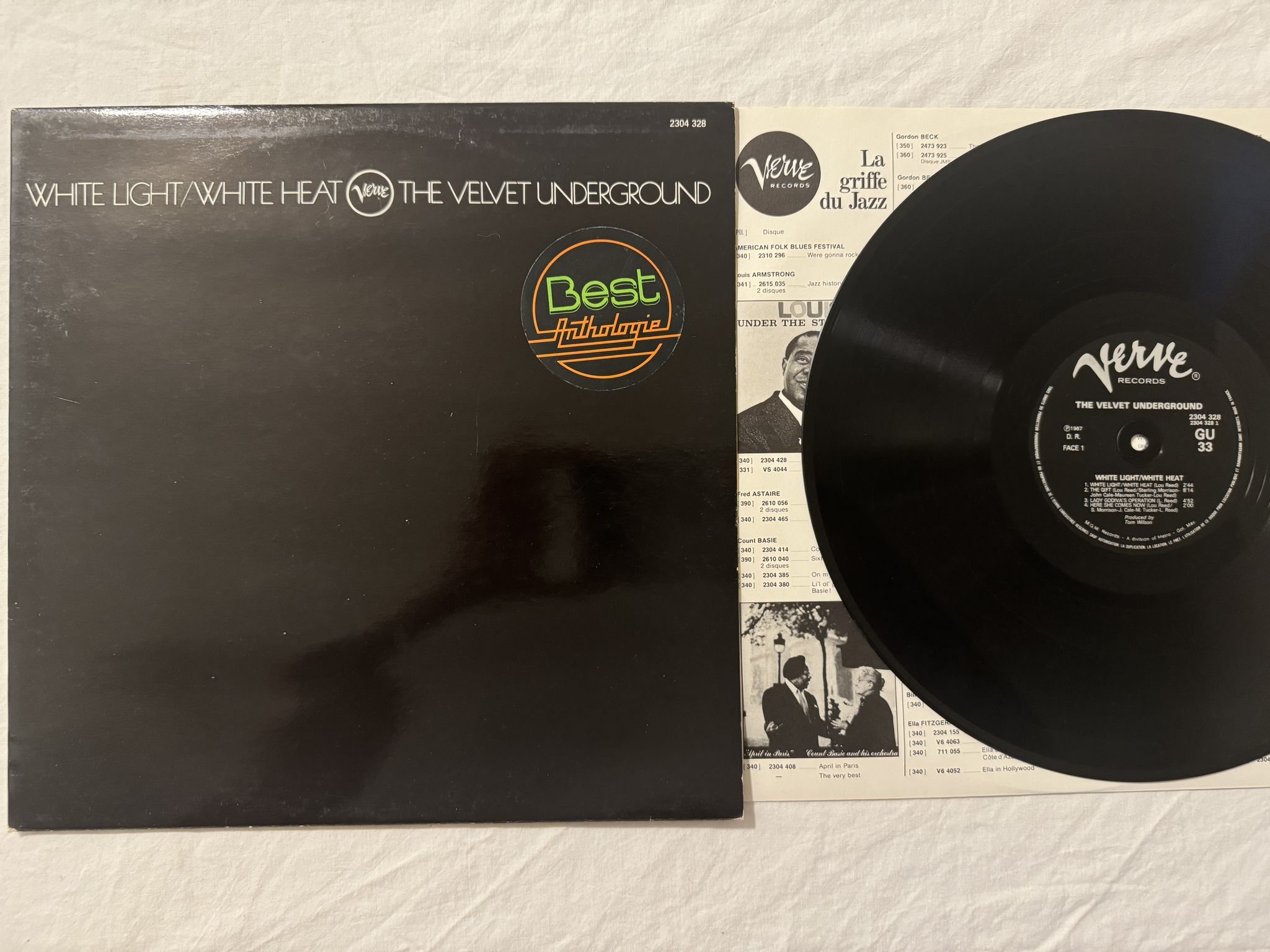 Omslagsbild för skivan THE VELVET UNDEGROUND white light/white heat LP -77 Verve Records 2304 328