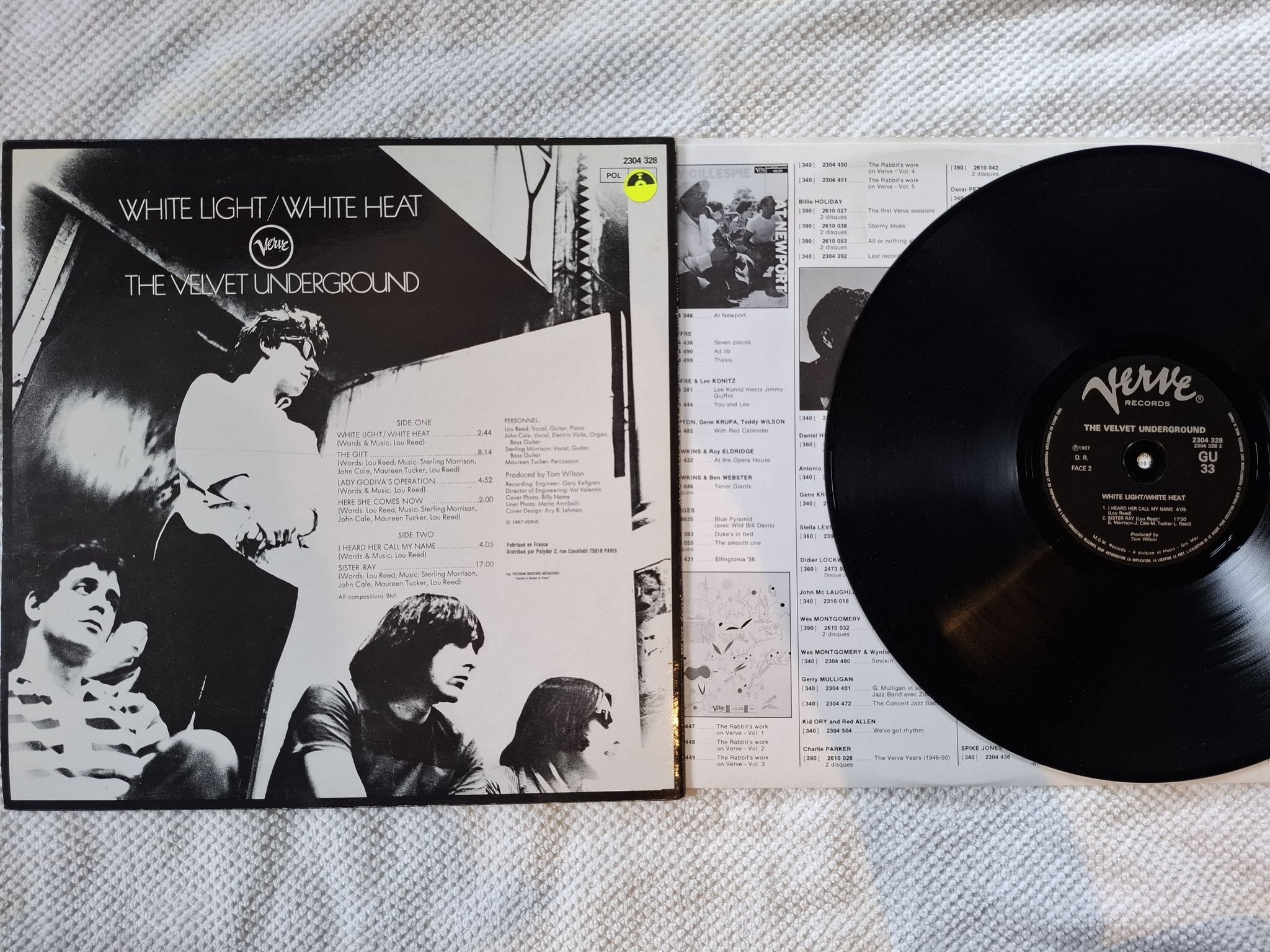 Omslagsbild för skivan THE VELVET UNDEGROUND white light/white heat LP -77 Verve Records 2304 328