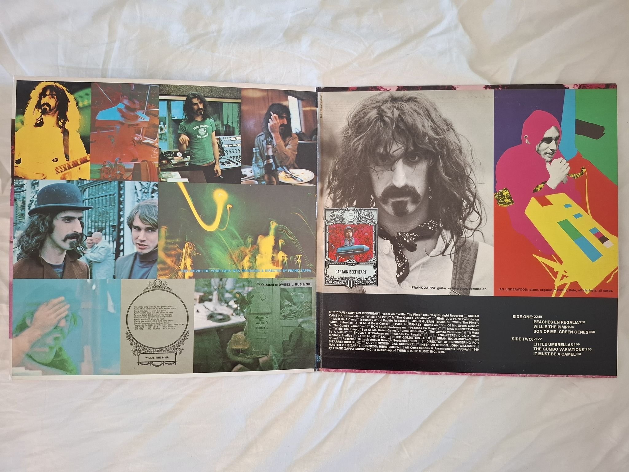 Omslagsbild för skivan FRANK ZAPPA hot rats LP -69 RS 6356 Reprise Records