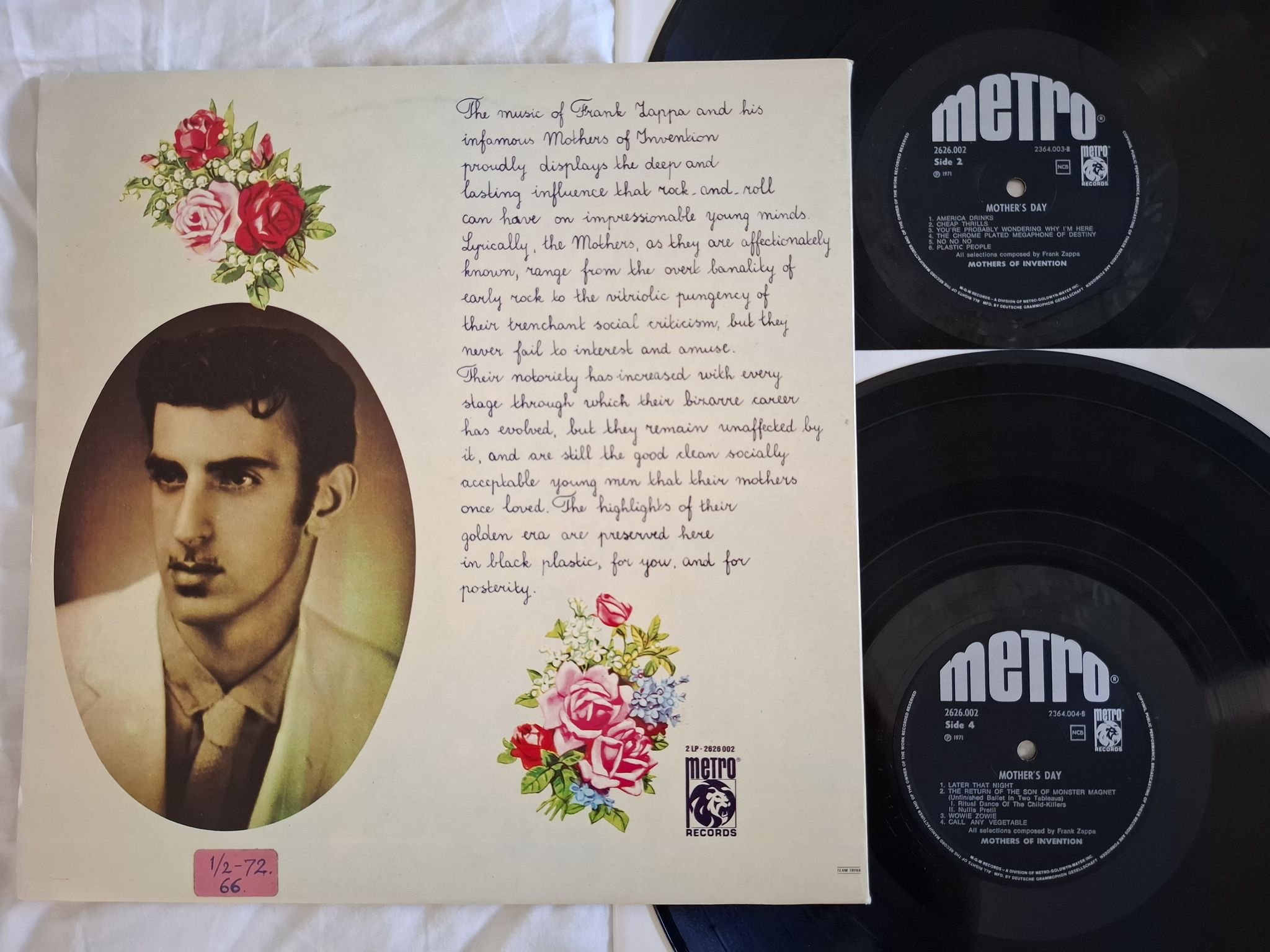 Omslagsbild för skivan THE MOTHERS OF INVENTION mother's day 2xLP -71 Metro Records 2626 002