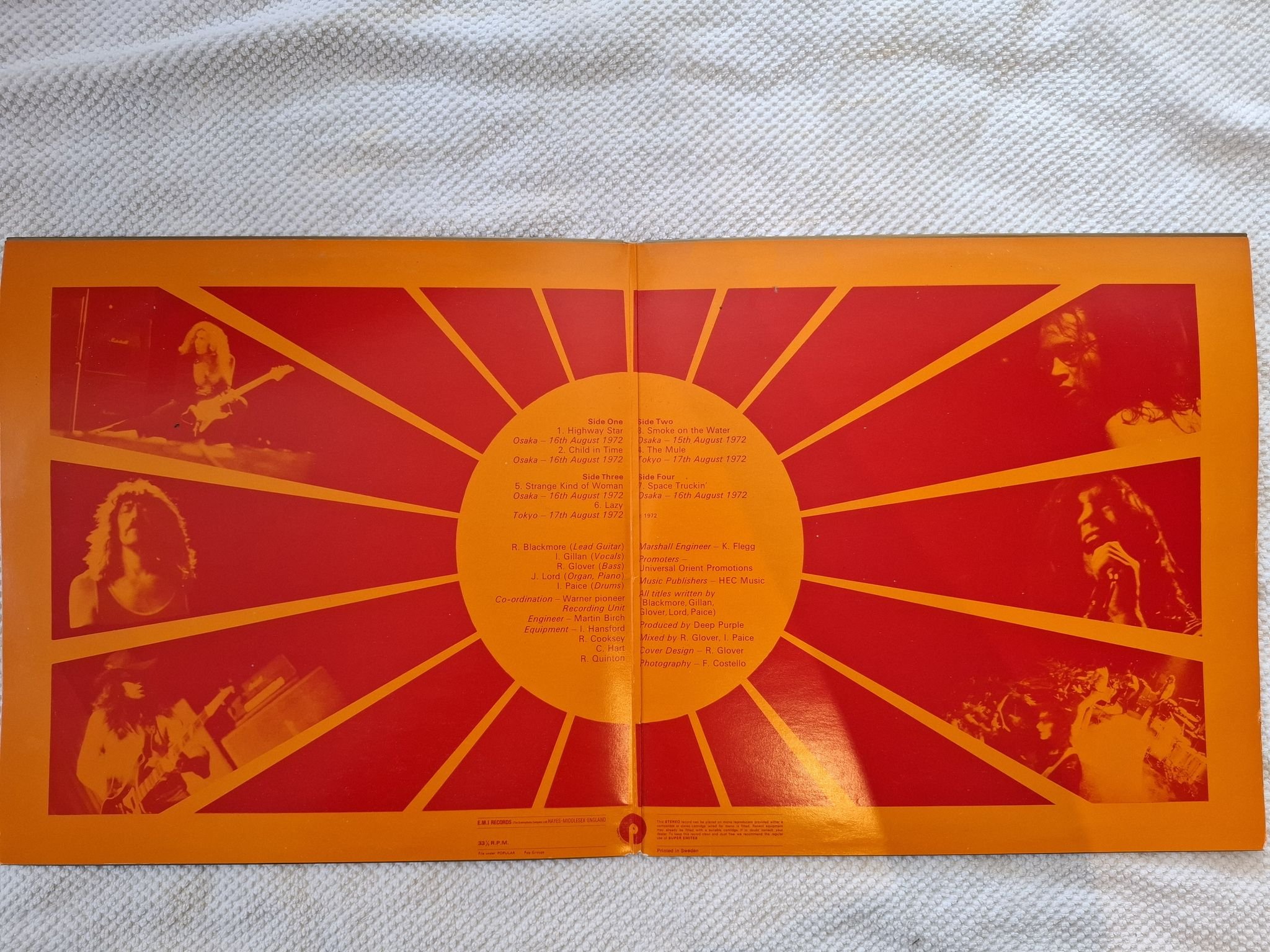 Omslagsbild för skivan DEEP PURPLE made in japan 2xLP -72 Purple Records 4 E 188-93915/6