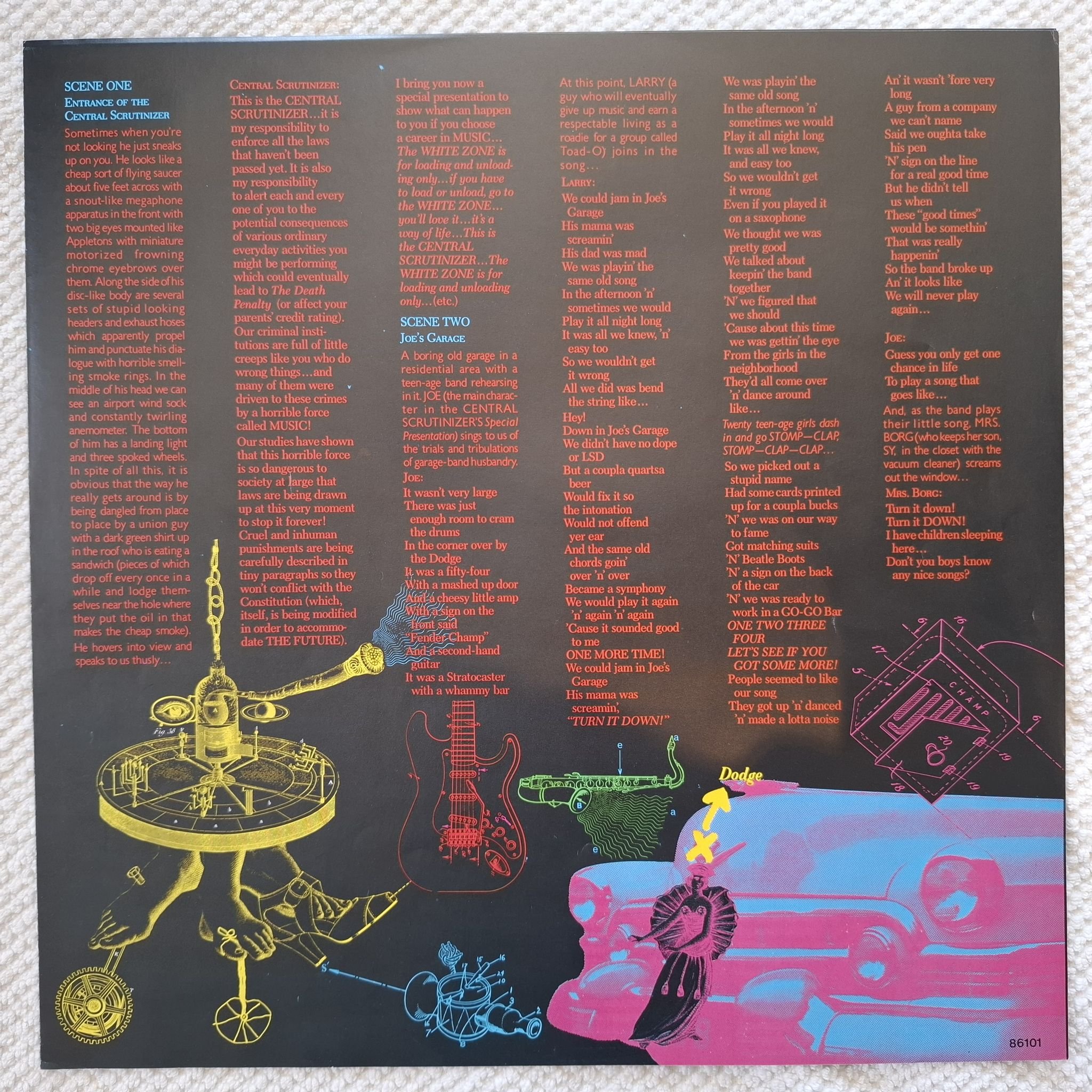 Omslagsbild för skivan ZAPPA joe's garage Act I. LP -79 CBS 88101