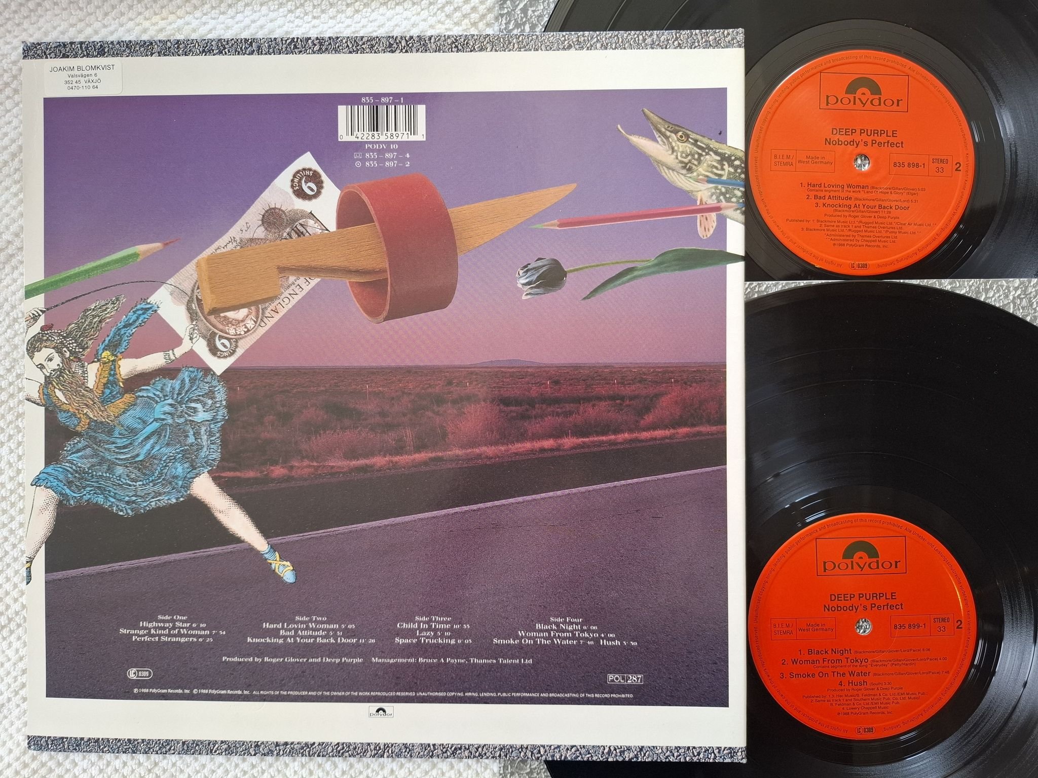 Omslagsbild för skivan DEEP PURPLE nobody´s perfect 2xLP -88 835 897-2 Polydor