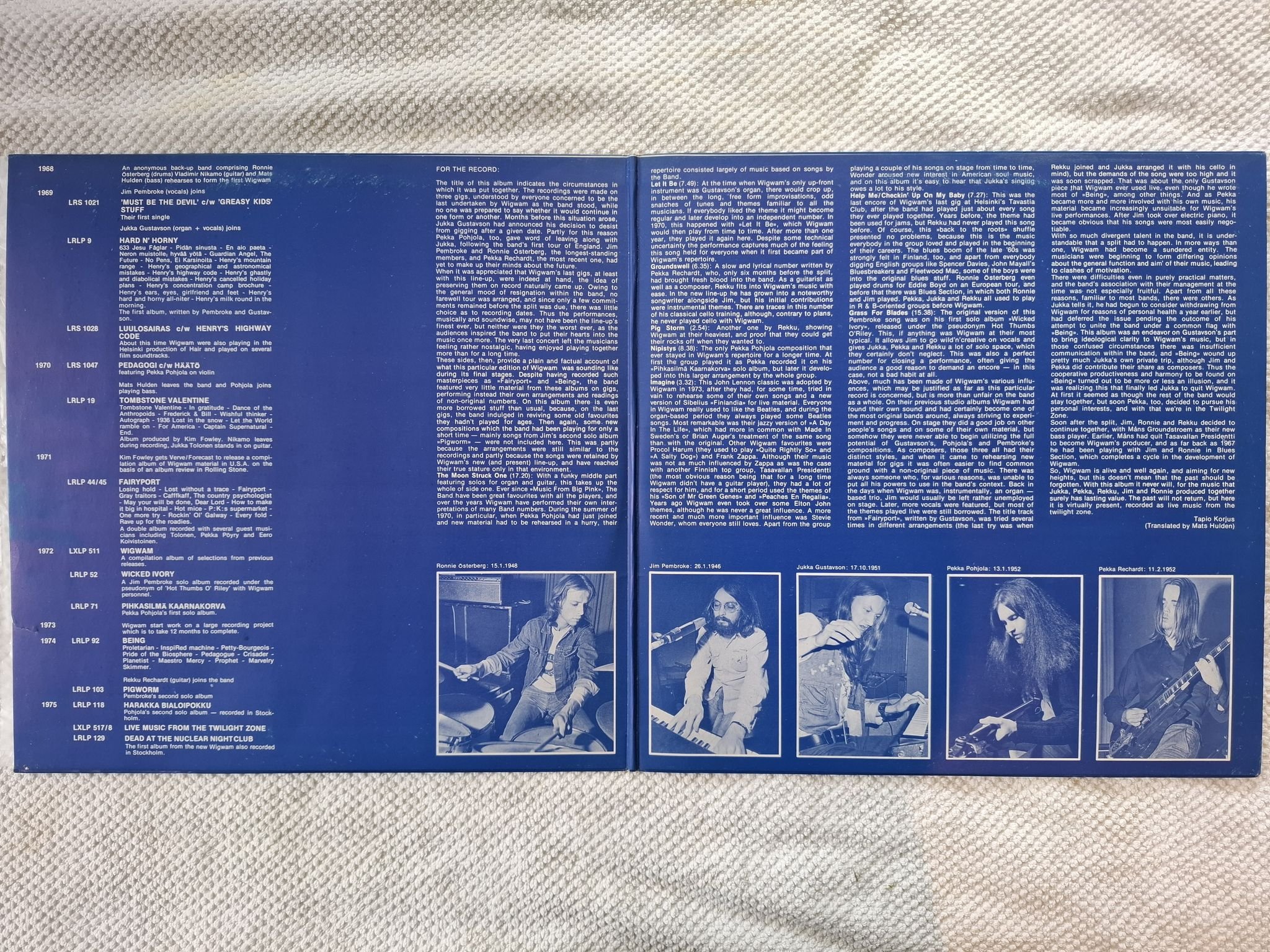 Omslagsbild för skivan WIGWAM live music from the twilight zone 2xLP -75 LXLP 517/518 Love Records