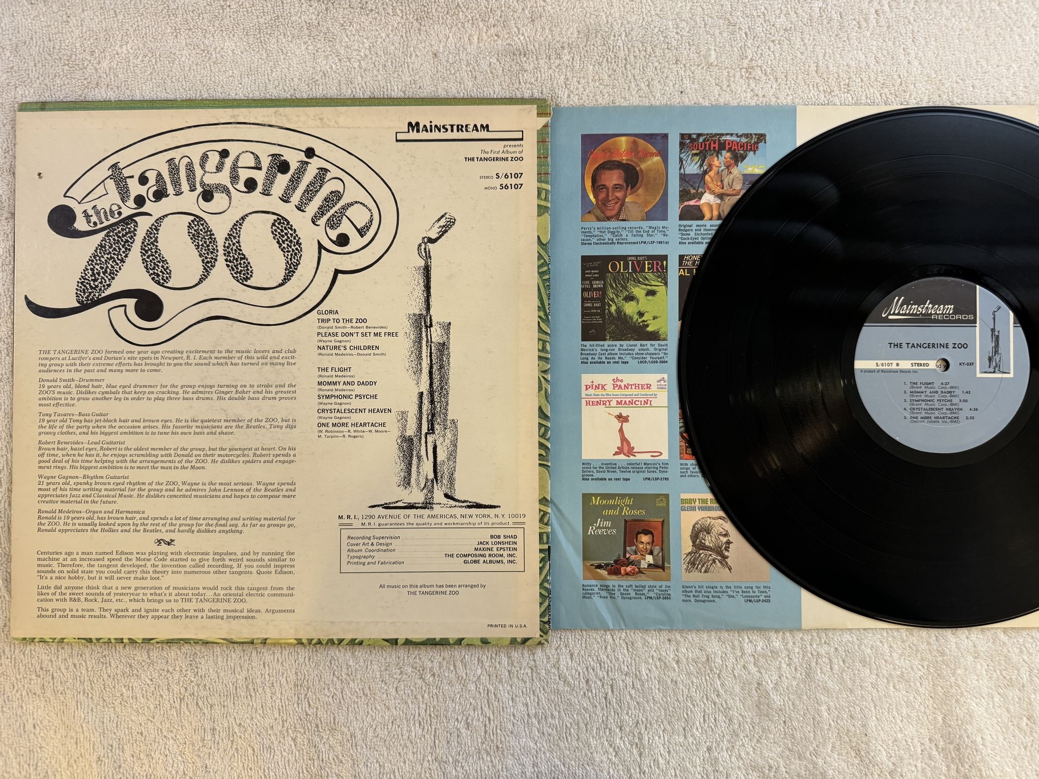 Omslagsbild för skivan THE TANGERINE ZOO the tangerine zoo LP -68 S/6107 Mainstream Records