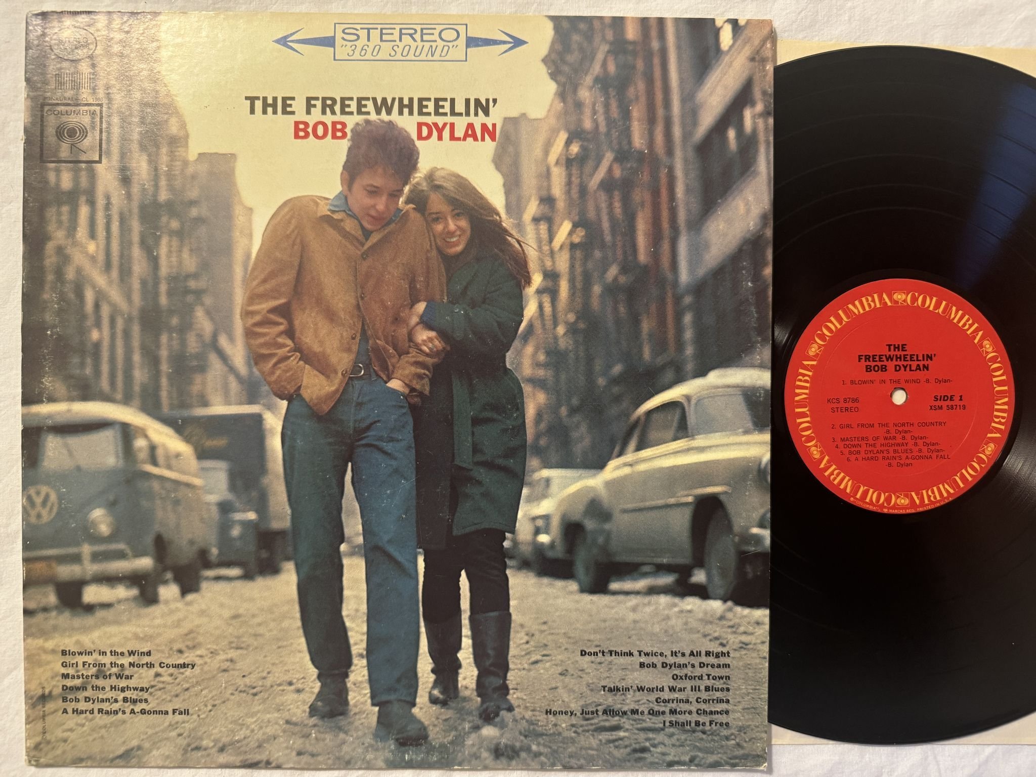 Omslagsbild för skivan BOB DYLAN the freewheelin' Bob Dylan LP KCS 8786 Columbia